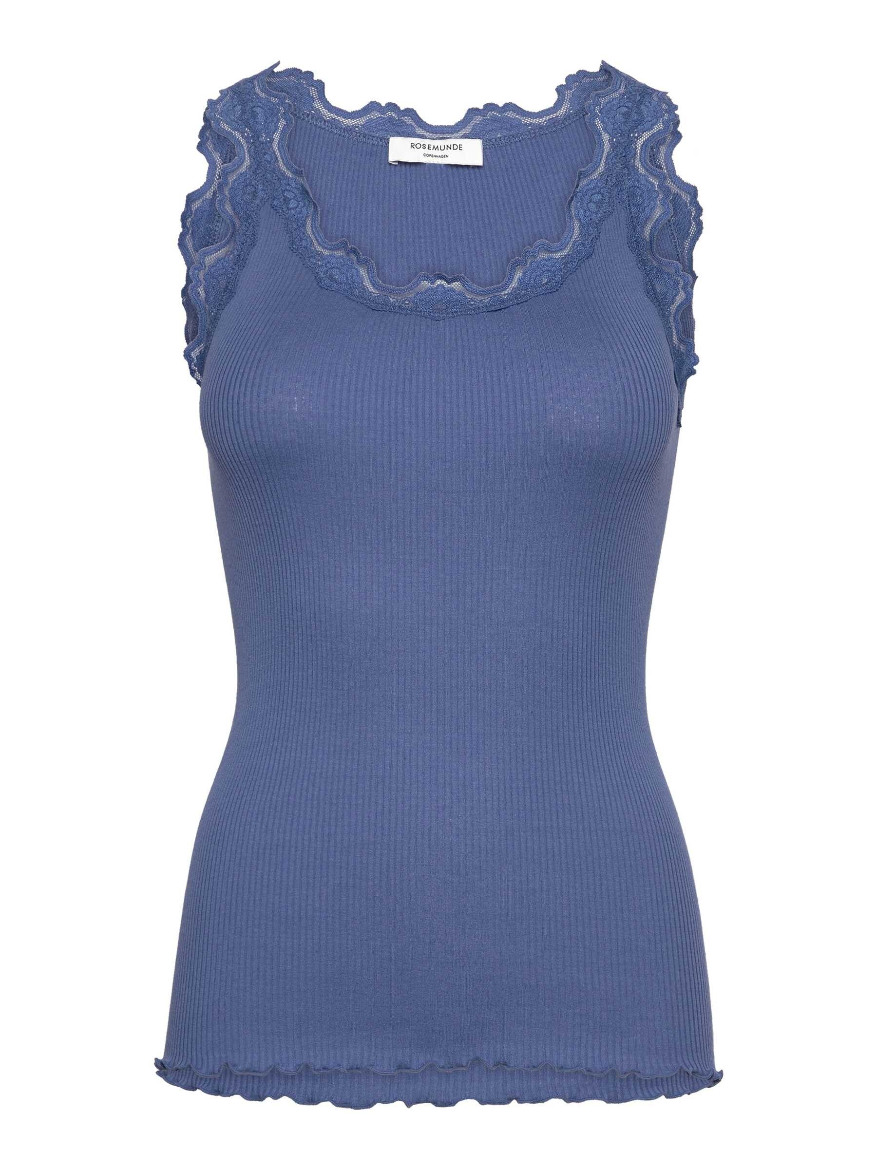 rosemunde Spitzentop Babette Silk Top mit Seide Vintage-Spitzenbesatz, mit Rundhalsausschnitt, hoher Seidenanteil
