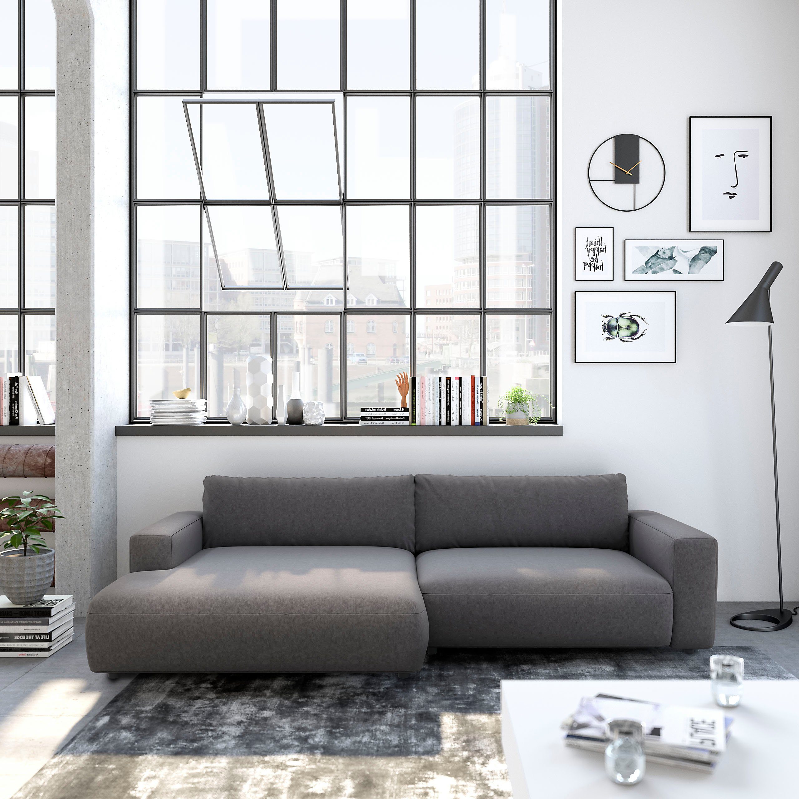 Musterring Ecksofa LUCIA zeitlos, bequem, schöne Detailverarbeitung Breite 296cm, L-Form