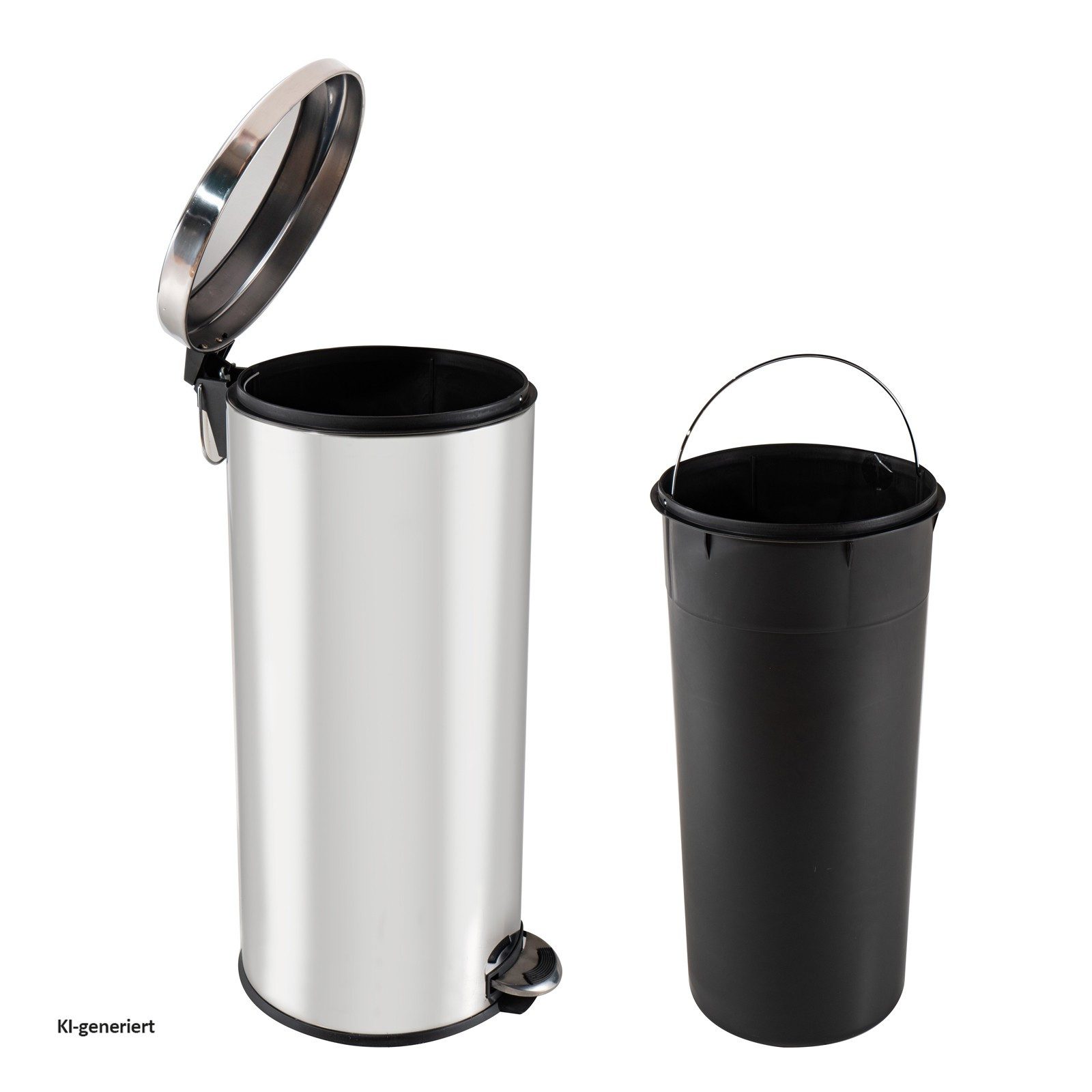 HTI-Living Mülleimer Abfalleimer 30 Liter Edelstahl Jannik, Mülleimer mit Soft-Close-Deckel