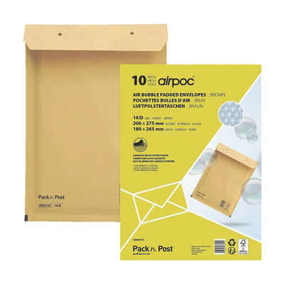 MAILMEDIA Versandtasche airpoc®, mit PE-Luftpolsterung, 20,2x27,5 cm, ohne Fenster, Haftklebung