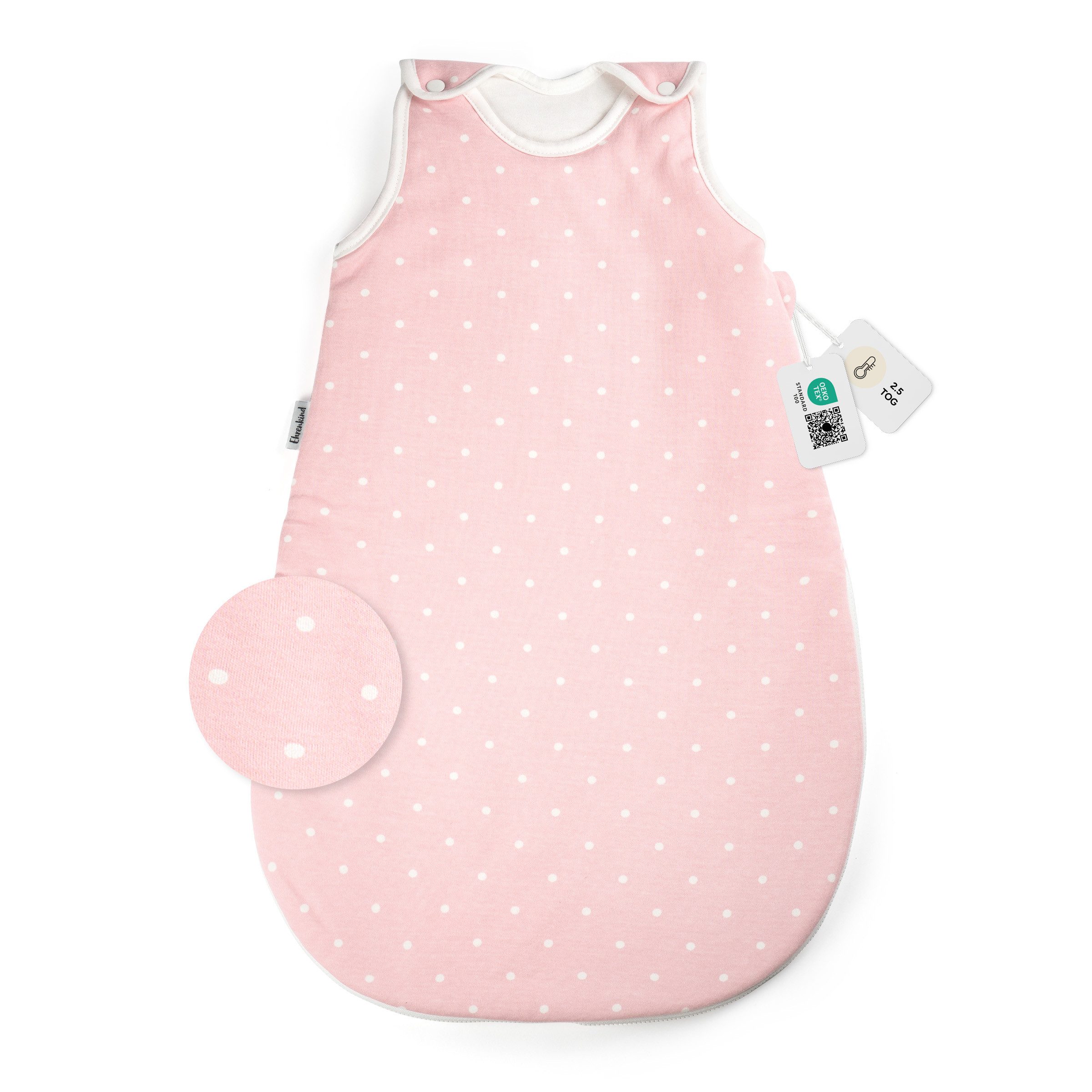 Ehrenkind Babyschlafsack Sommer, Rund, Bio-Baumwolle (Standard by OEKO-TEX, 100% Bio-Baumwolle, Sommerschlafsack, 1.0 TOG), Schlafsack Baby,  Baby Schlafsack