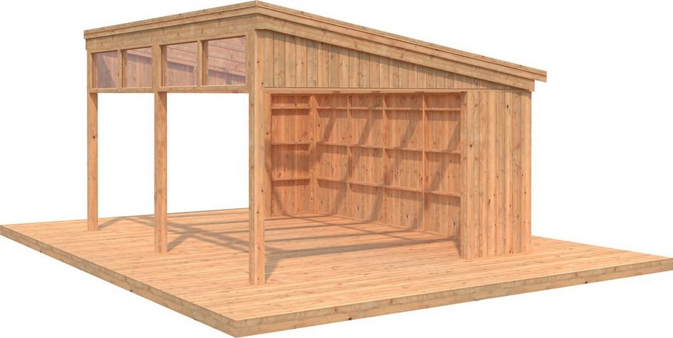 Palmako Holzpavillon »Nova«, mit Oberlicht, BxT: 517×397 cm, hellbraun