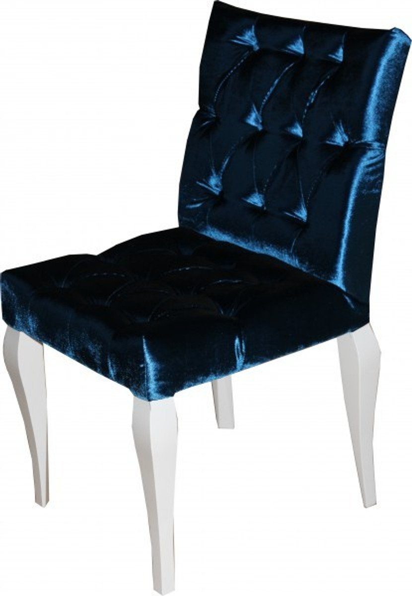 Stuhl Barock Stuhl Padrino Casa Blau Luxus Esszimmerstuhl Designer Qualität Esszimmer - GH -