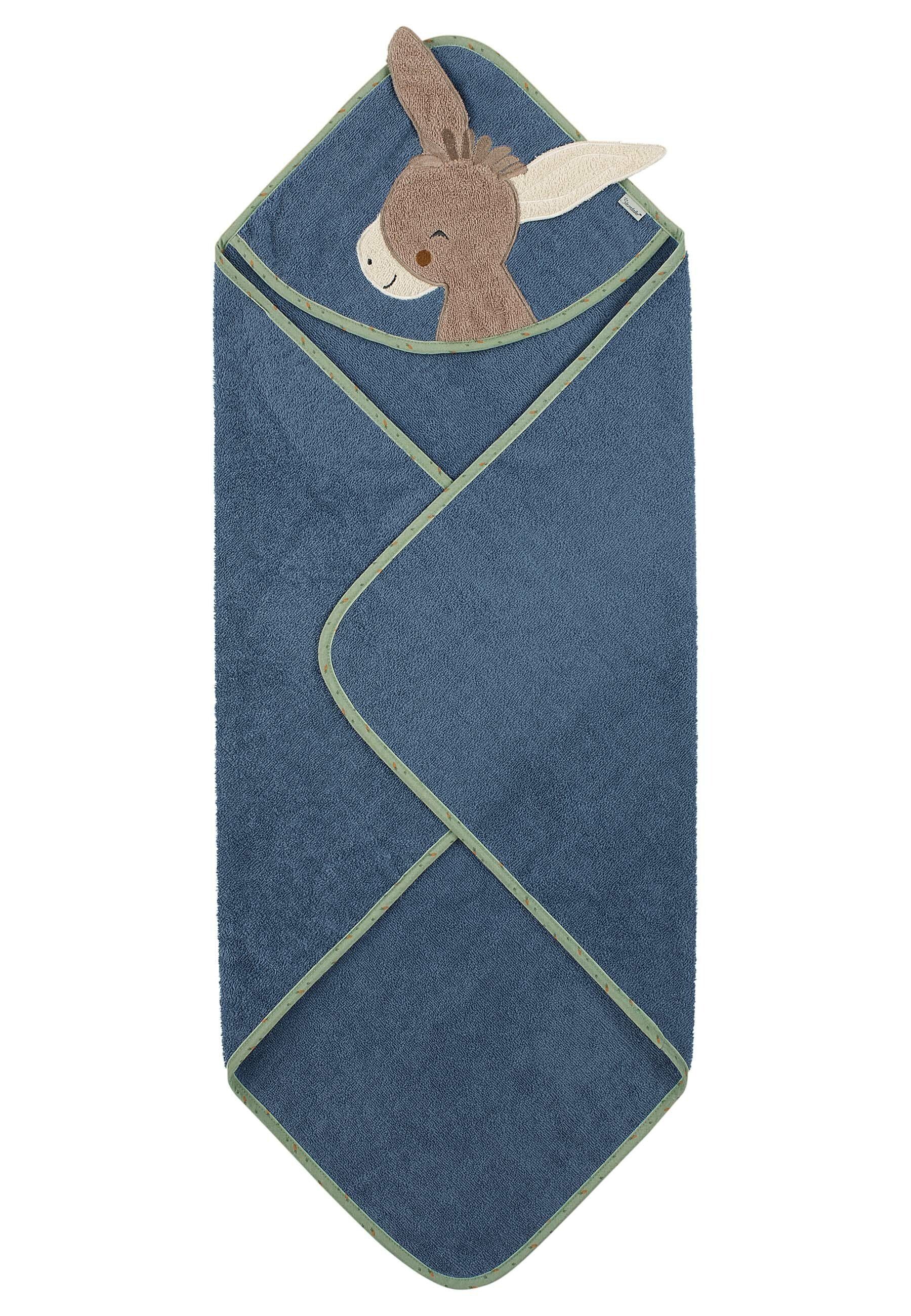Sterntaler® Badetuch Motiv-Kapuzenbadetuch ESEL Emmilius, Frottee (1-St), Frottee Kapuzenbadetuch mit Esel Applikation – ideal nach dem Baden