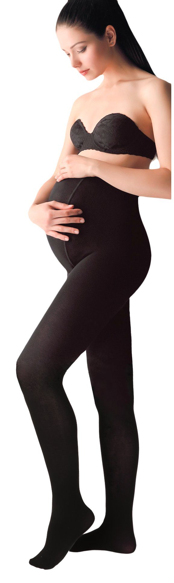 Umstandsstrumpfhose 200 Den Warme Strumpfhose für Schwangere Schwarz Umstandsmode