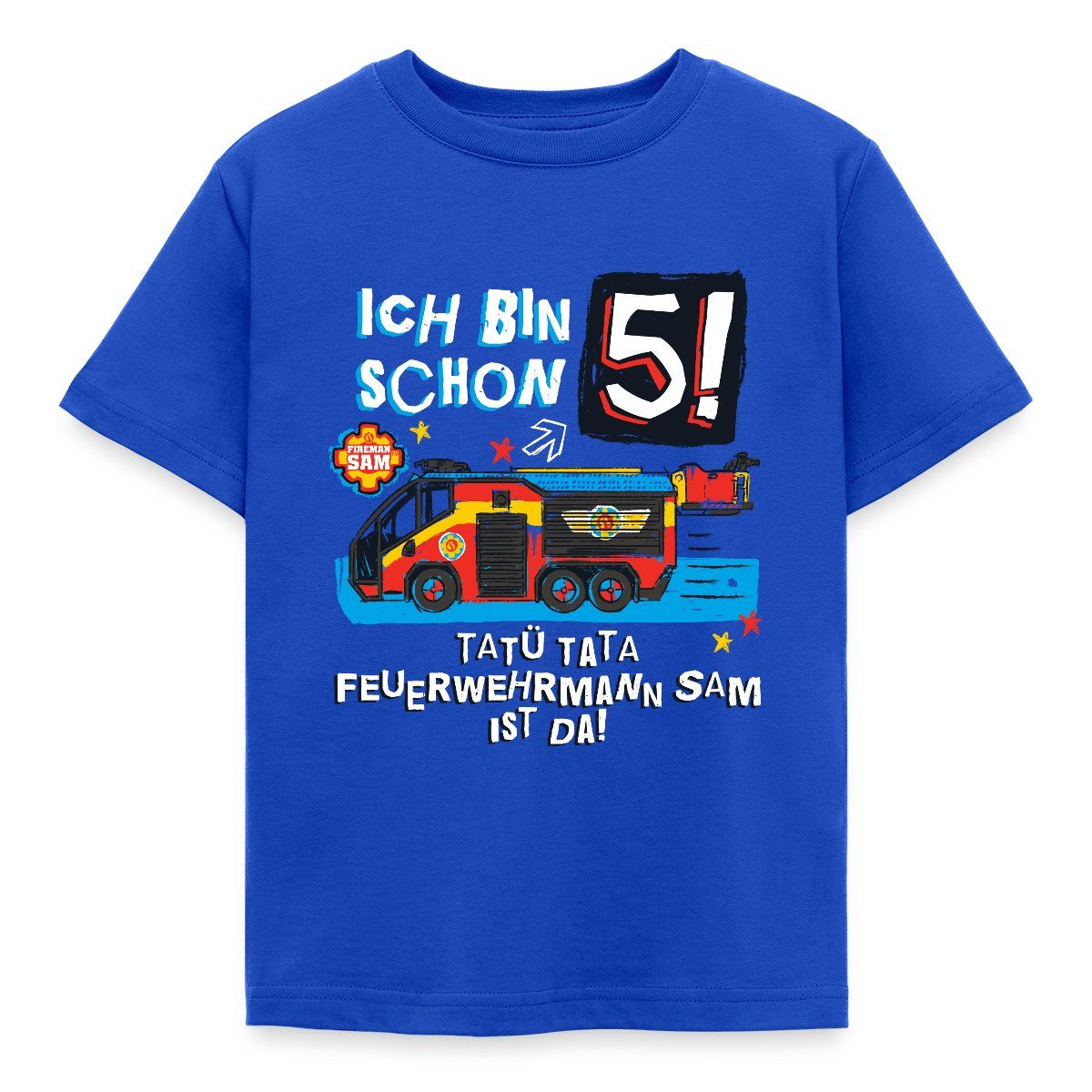 T-Shirt Feuerwehrmann Sam Geburtstagsdesign 5 Jahre Kinder T-Shirt