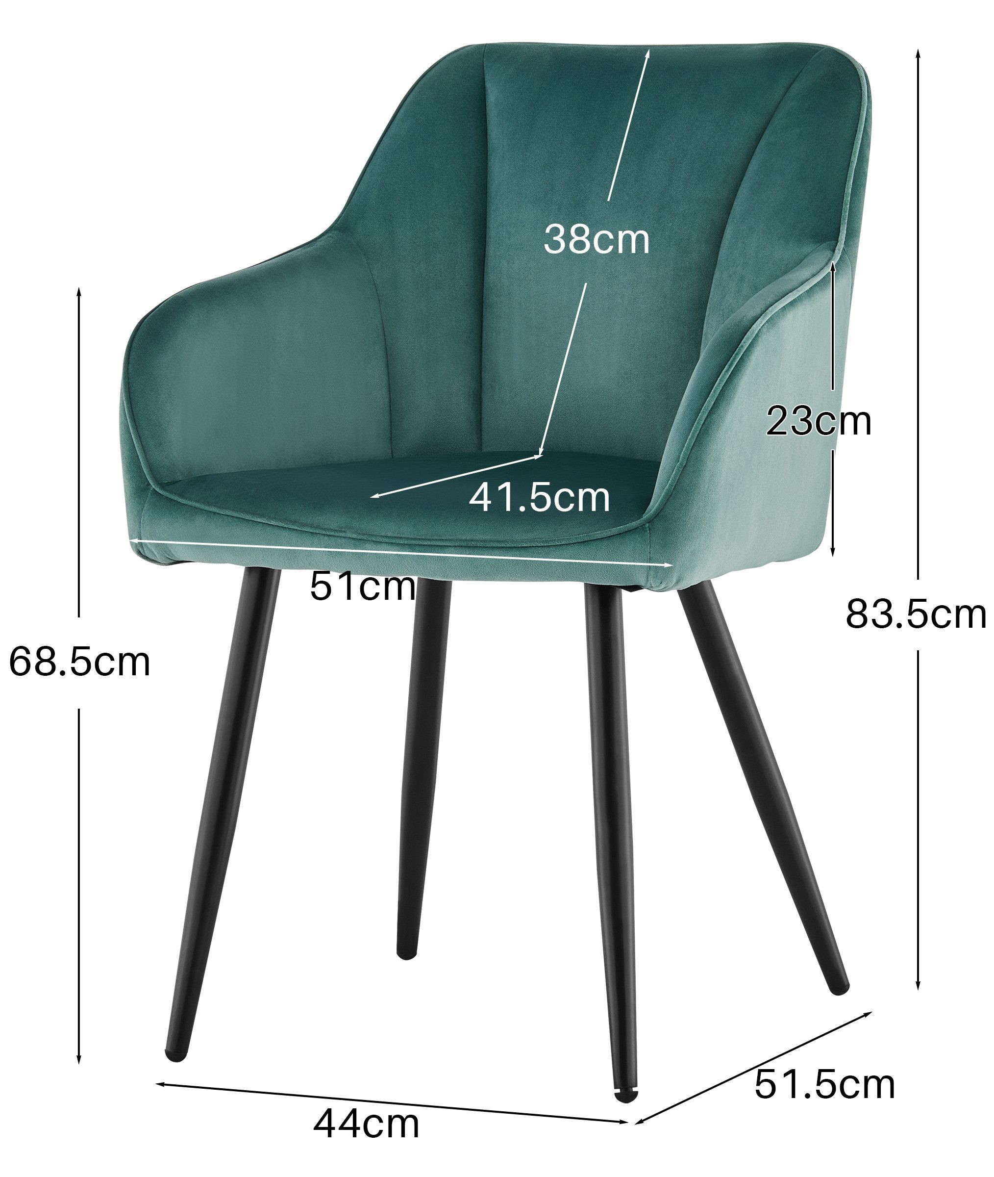 Ofcasa Esszimmerstuhl Samtstuhl (2er Set), Küchenstuhl günstig online kaufen