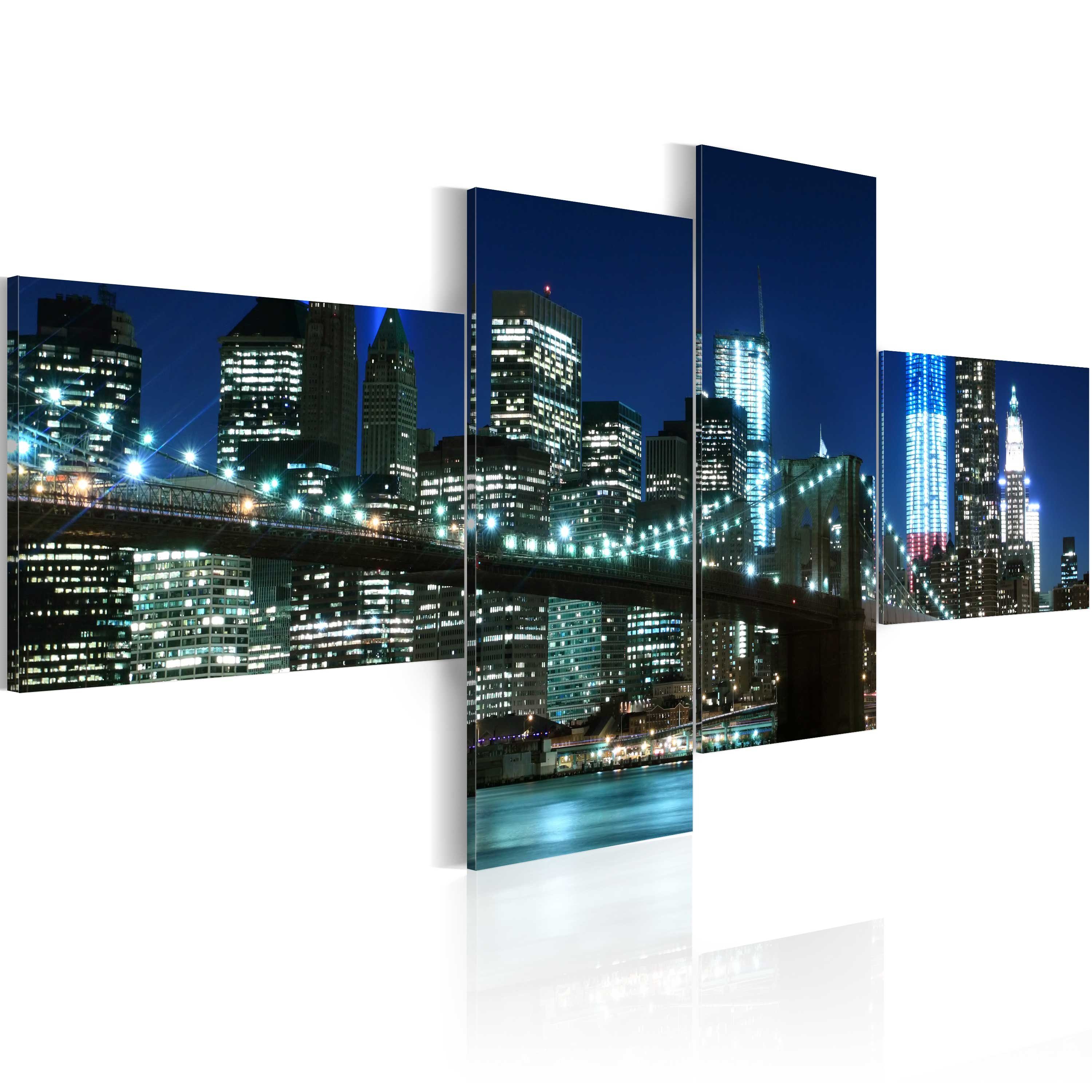 Artgeist Wandbild Beleuchtete Brooklyn Bridge