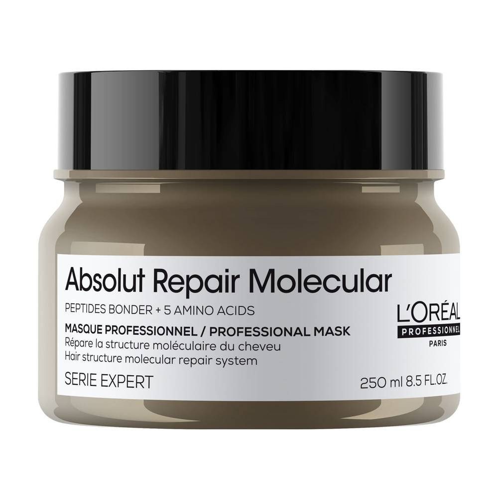 L'Oreal Deutschland Haarkur L’Oréal Absolut Repair Molecular Maske 250ml Reparatur, 1-tlg., Professionelle Salon Pflege