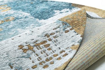 Teppich Keitum 012, Sansibar, rund, Höhe: 3 mm, Flachgewebe, modernes Design, Motiv Sylt & gekreuzte Säbel