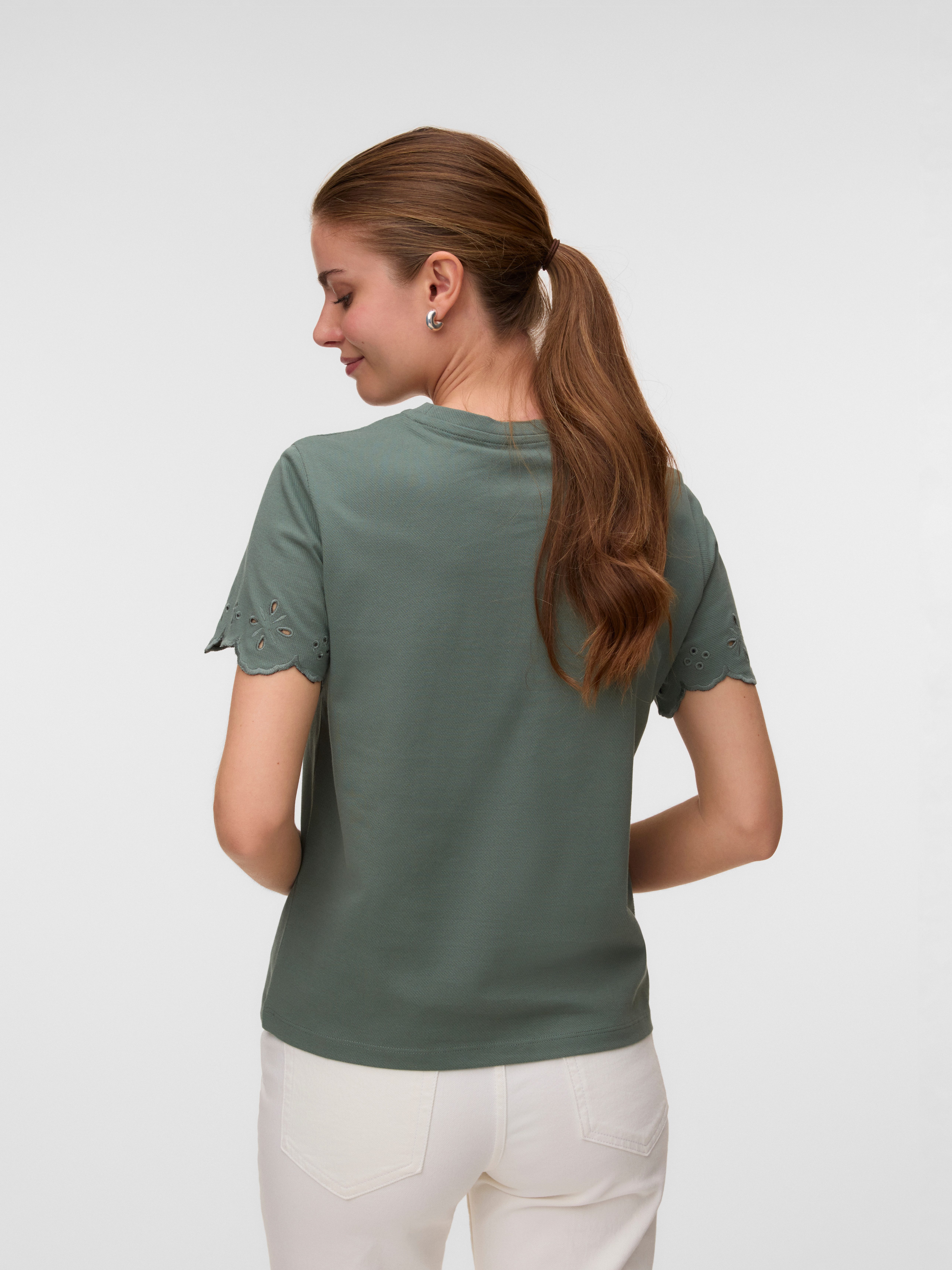 Vero Moda Kurzarmshirt VMLOUISE SS TOP JRS Baumwolle, regular fit