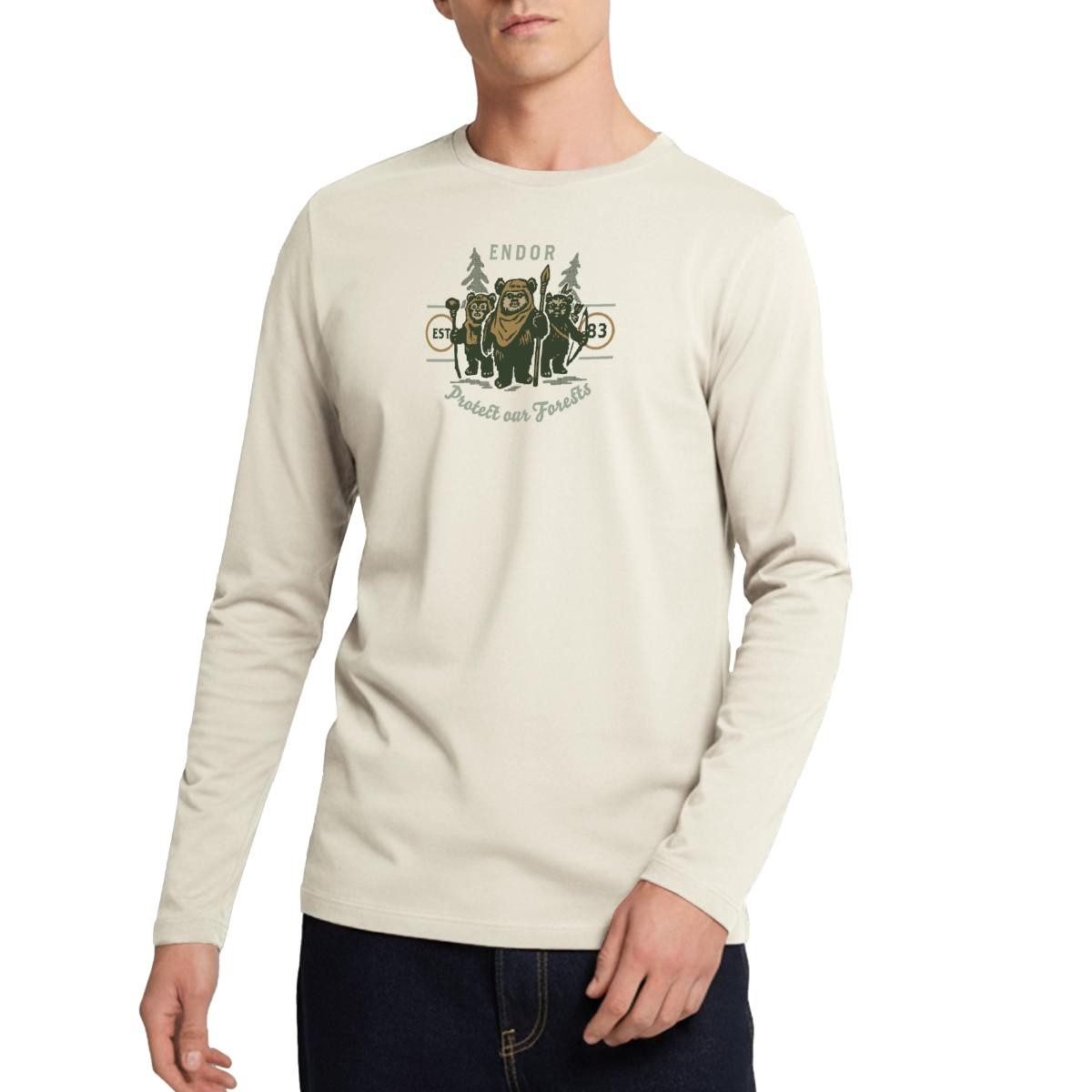 T-Shirt Star Wars Endor Protect Our Forests Premium Langarmshirt Herren