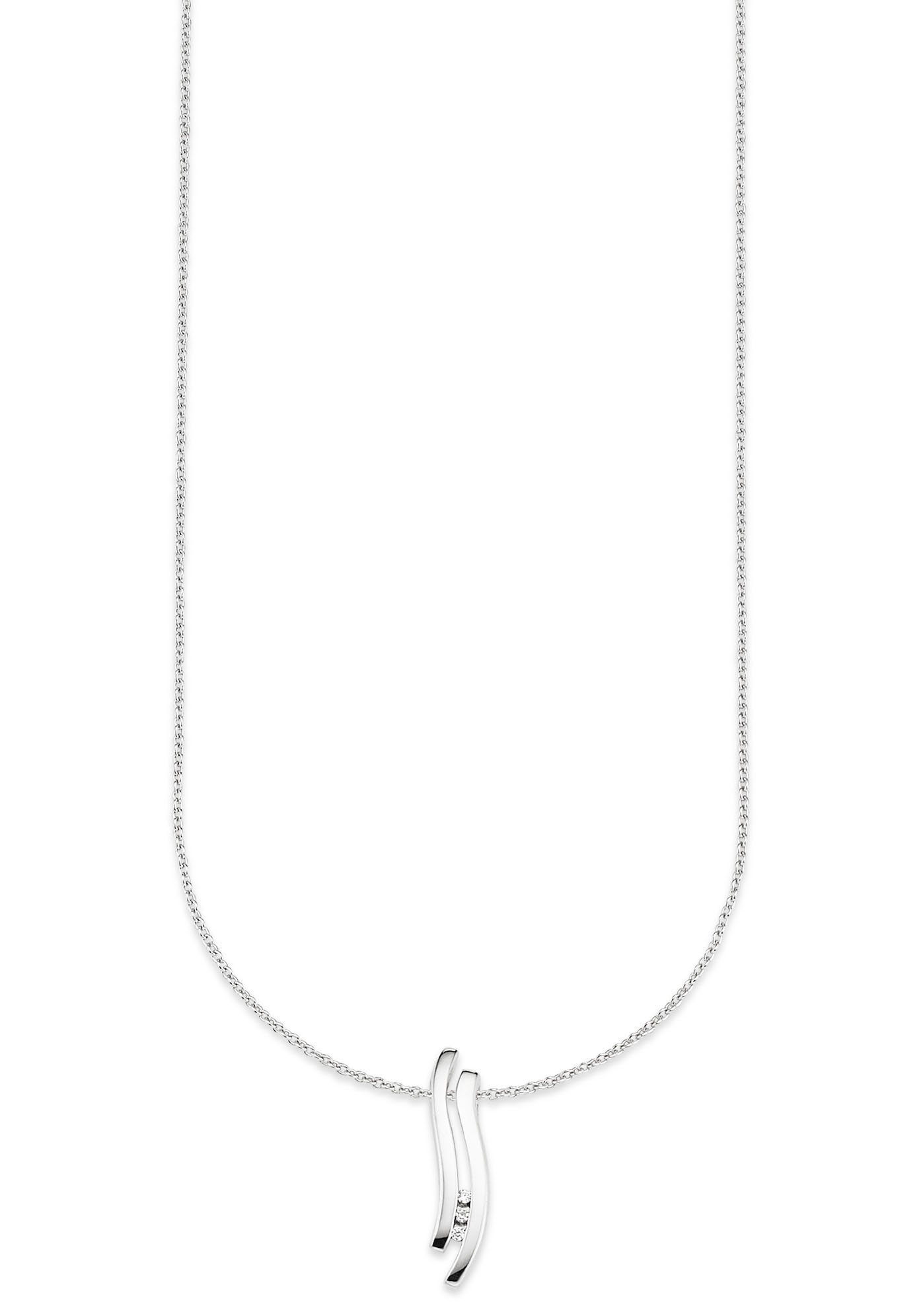 Bruno Banani Kette mit Anhänger Schmuck Geschenk Silber 925 Halsschmuck Halskette Ankerkette, mit Zirkonia (synth)