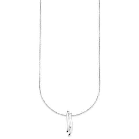 Bruno Banani Kette mit Anhänger Schmuck Geschenk Silber 925 Halsschmuck Halskette Ankerkette, mit Zirkonia (synth)