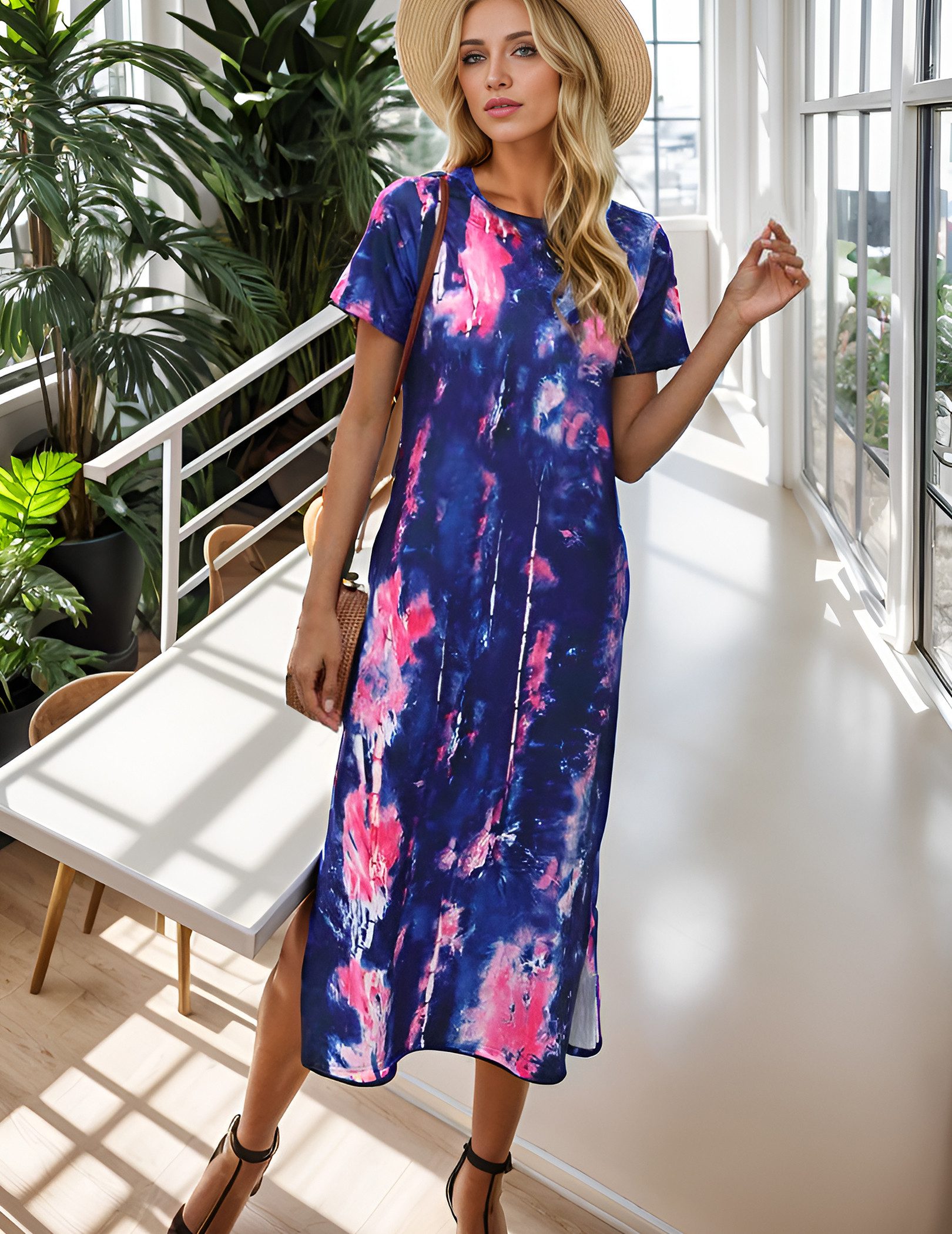 LUCKZON Sommerkleid Damen Maxikleid, geteilt, lässig, günstig online kaufen