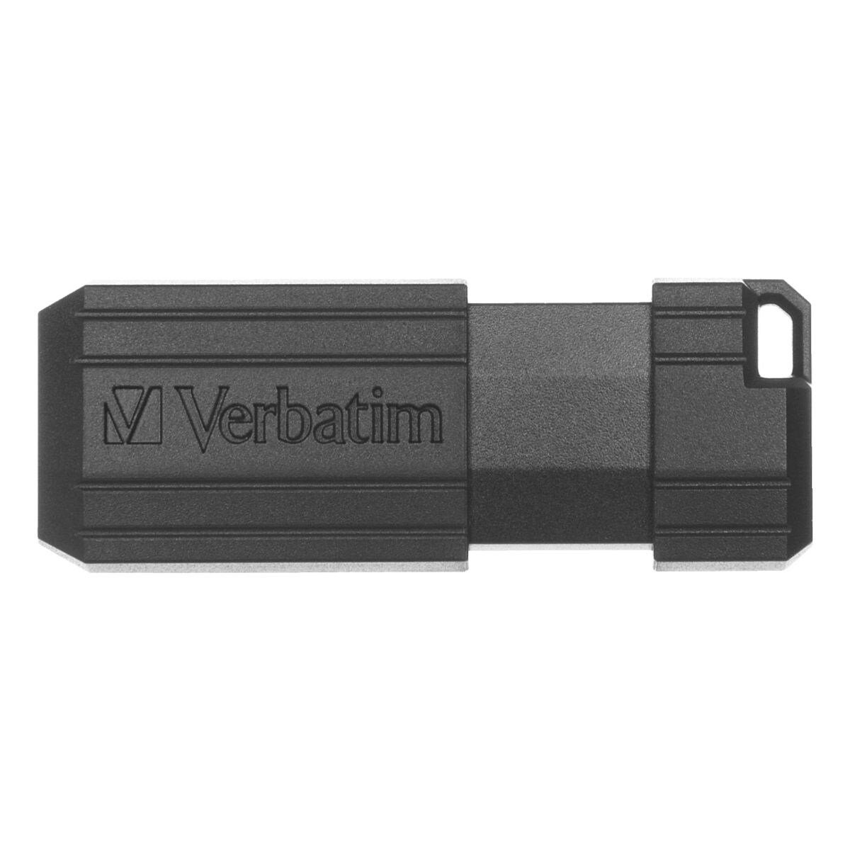 Verbatim Pin Stripe USB-Stick (Lesegeschwindigkeit 20 MB/s, mit einziehbarem USB-Anschluss)