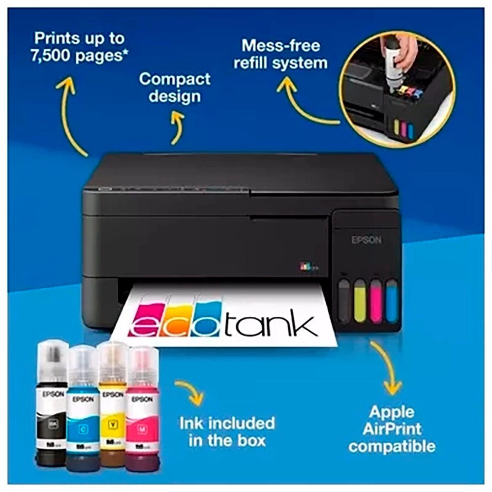 Epson EcoTank ET-2912 Multifunktionsdrucker, (WLAN (Wi-Fi), LAN (Ethernet), Wi-Fi Direct)