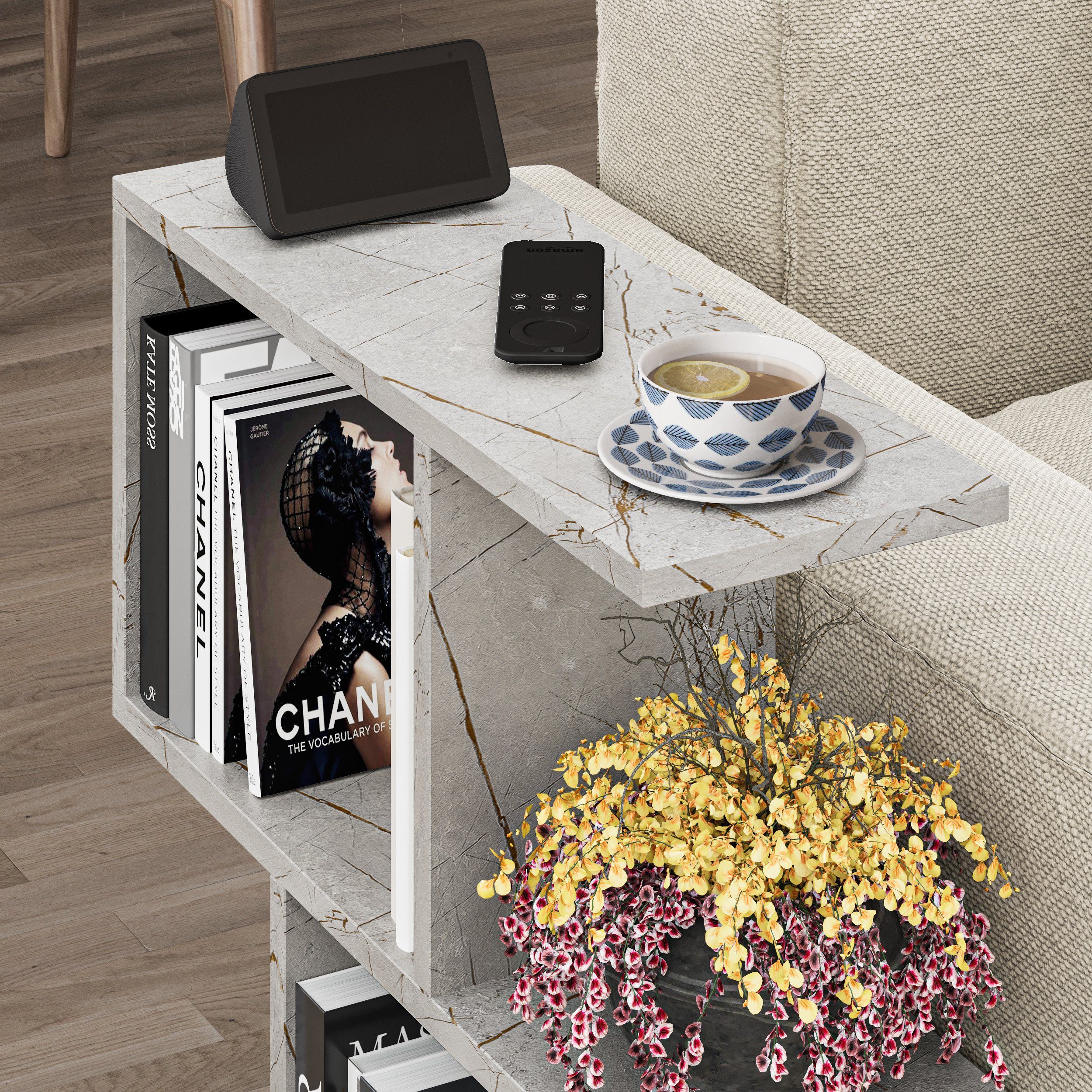 Decortie Beistelltisch Homemania, Modern Seite Ende Beistelltisch, Couchtisch, 60 x 19,5 x 60 cm