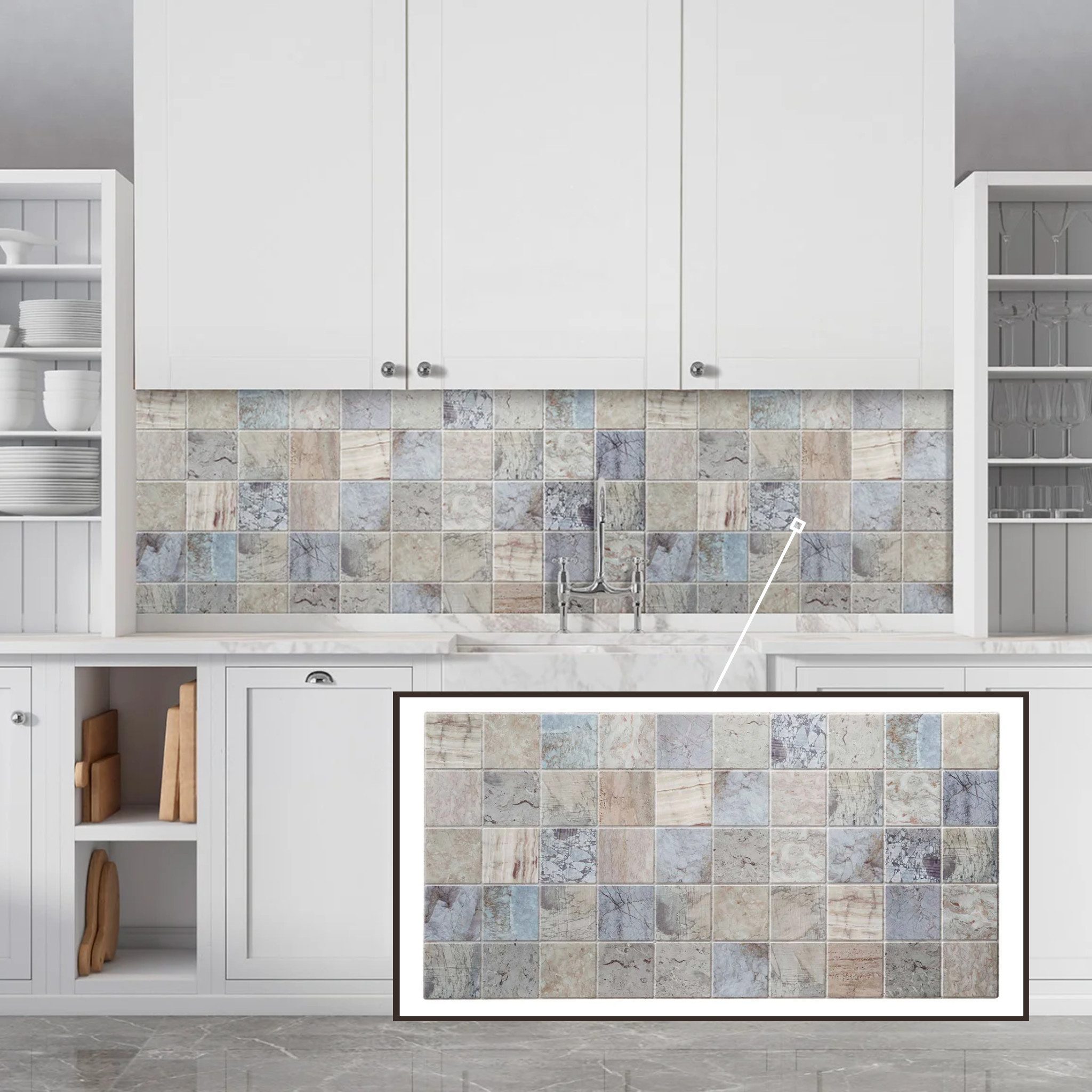 STM Company 3D Wandpaneel 3D-Wandpaneele PVC, Fliesen Optik, 1-20 Platten - 0.5-10 m², (20-tlg) Für Wohnzimmer, Küche & Bad, Einfache DIY-Montage