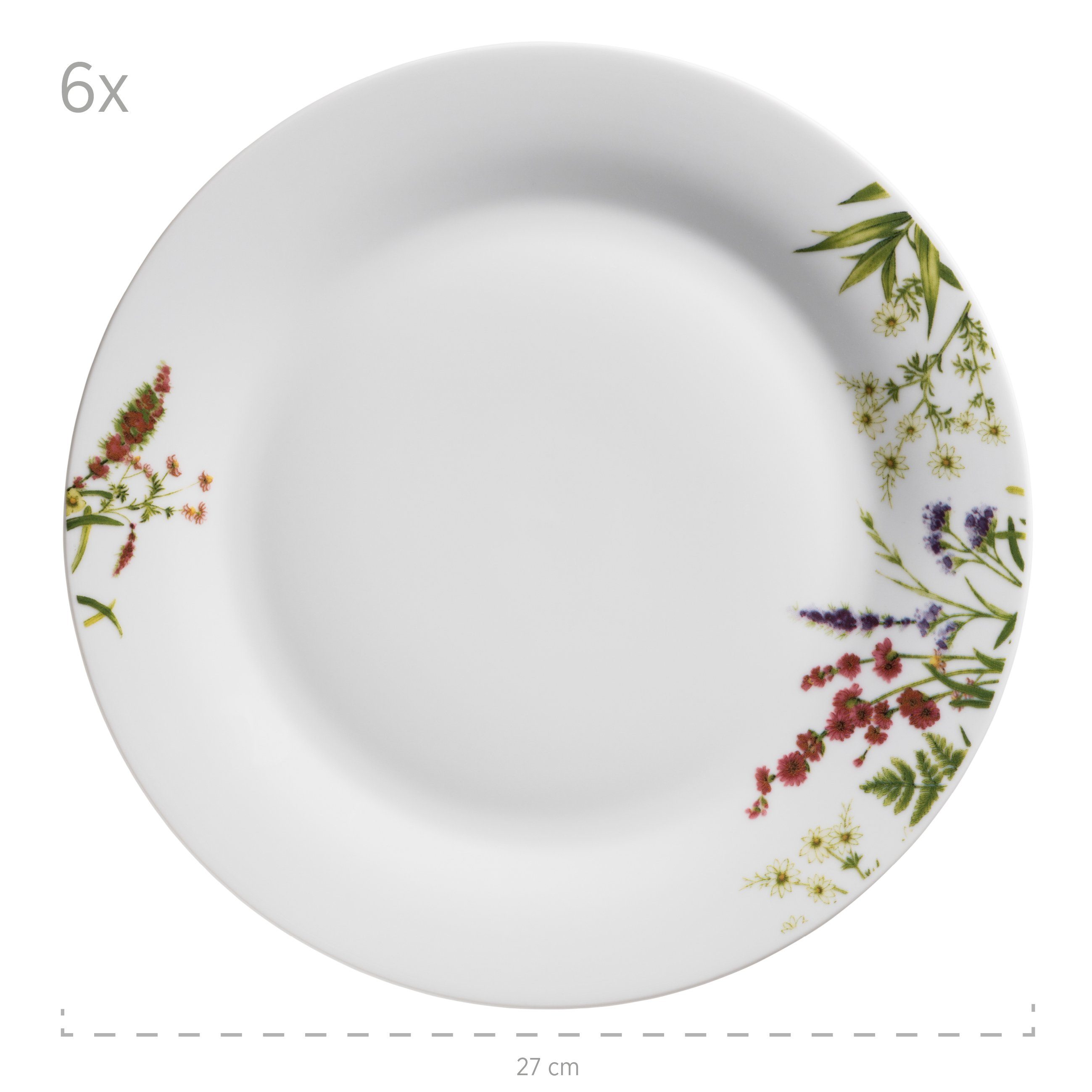 MÄSER Tafelservice Herbal Garden (18-tlg), 6 Personen, Porzellan
