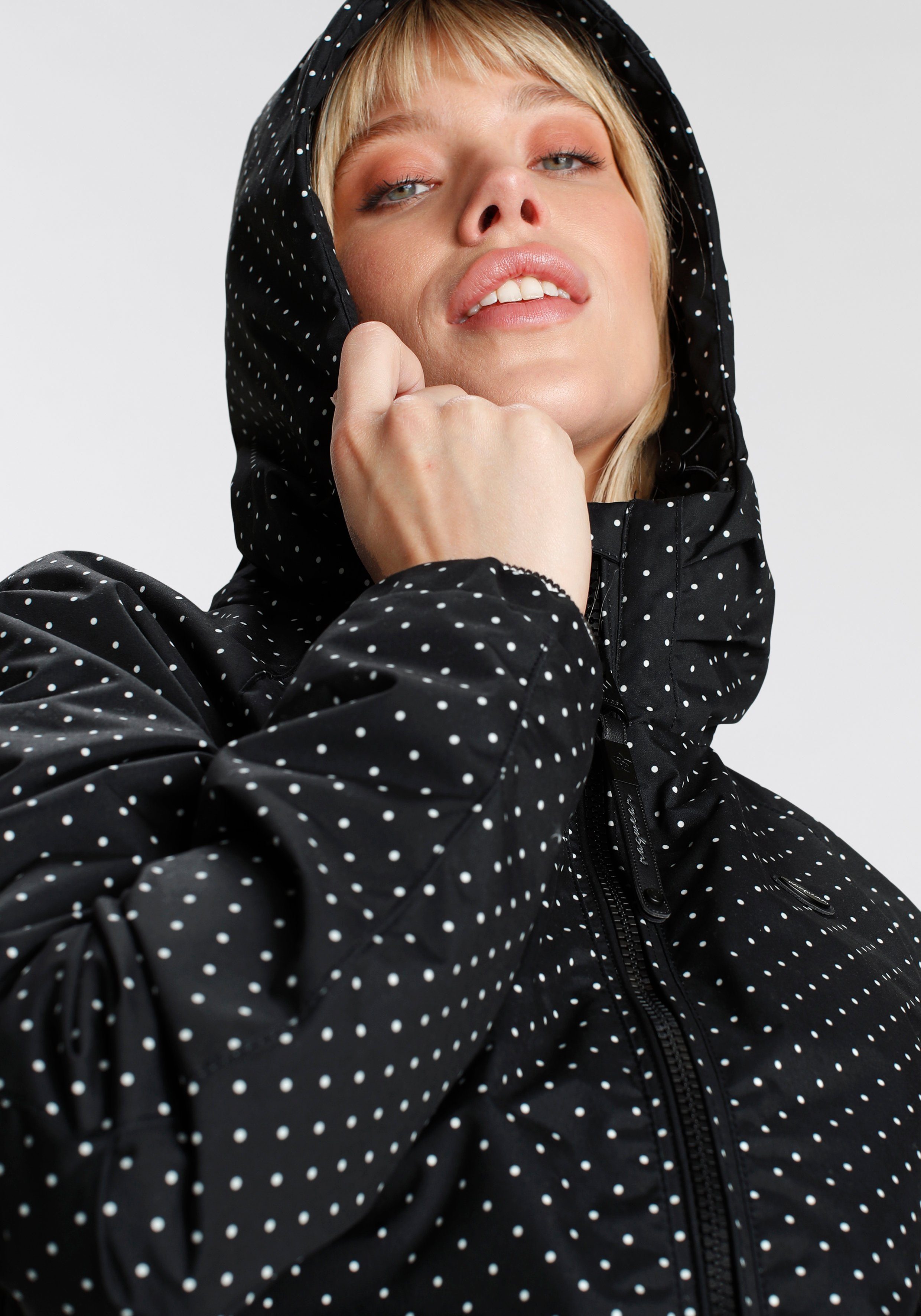 Ragwear DOTS mit Kapuze O Outdoorjacke trendige Übergangsjacke DIZZIE