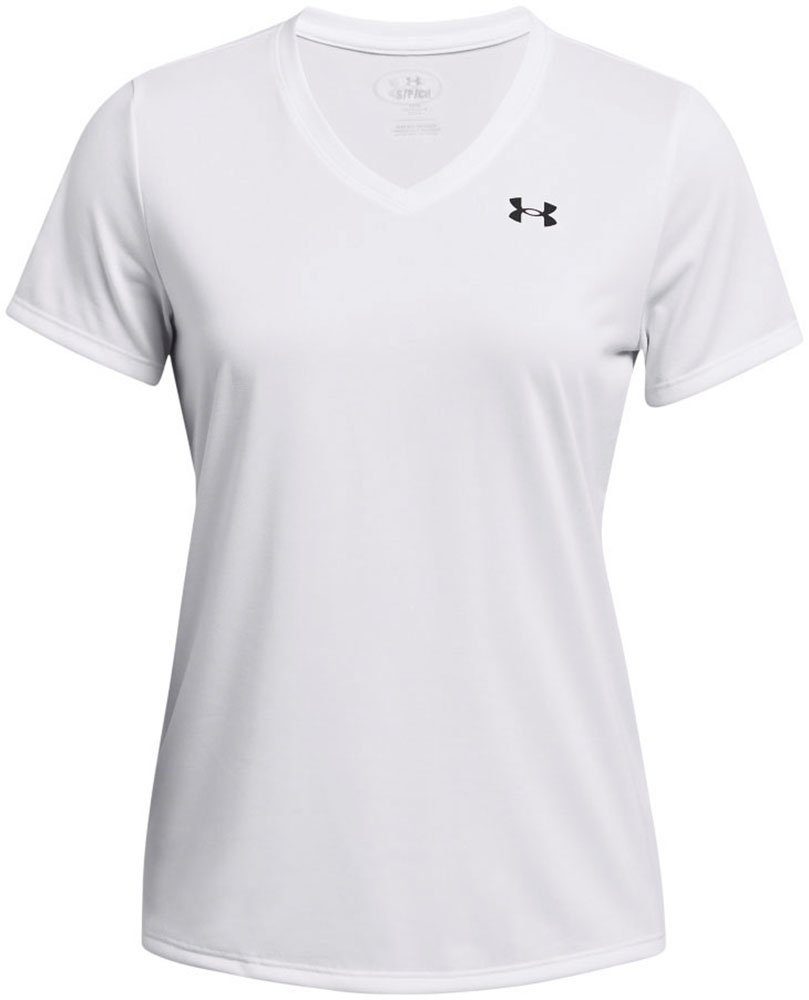 Under Armour® Trainingsshirt TECH SSV- SOLID normale Schnittform, gerader Rumpfabschluss, V-Ausschnitt