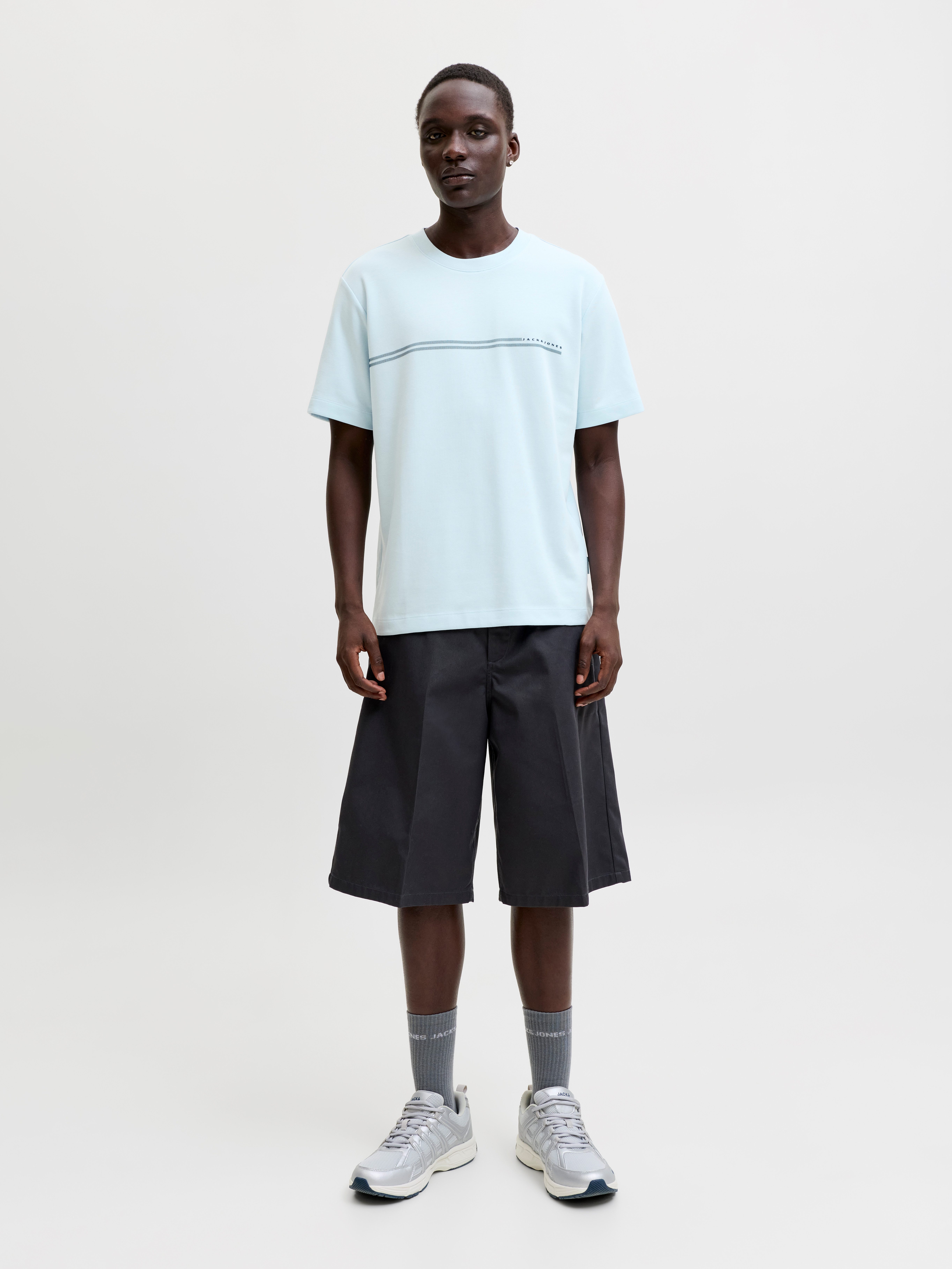 Jack & Jones Kurzarmshirt JCOFUSION CHEST BRAND TEE SS CREW SN Materialmix, regular fit – Bild 5 von 5