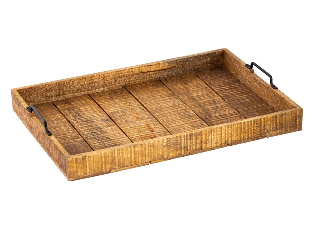 Serviertablett Dekofigur Holztablett XXL 57x39cm Tablett soma