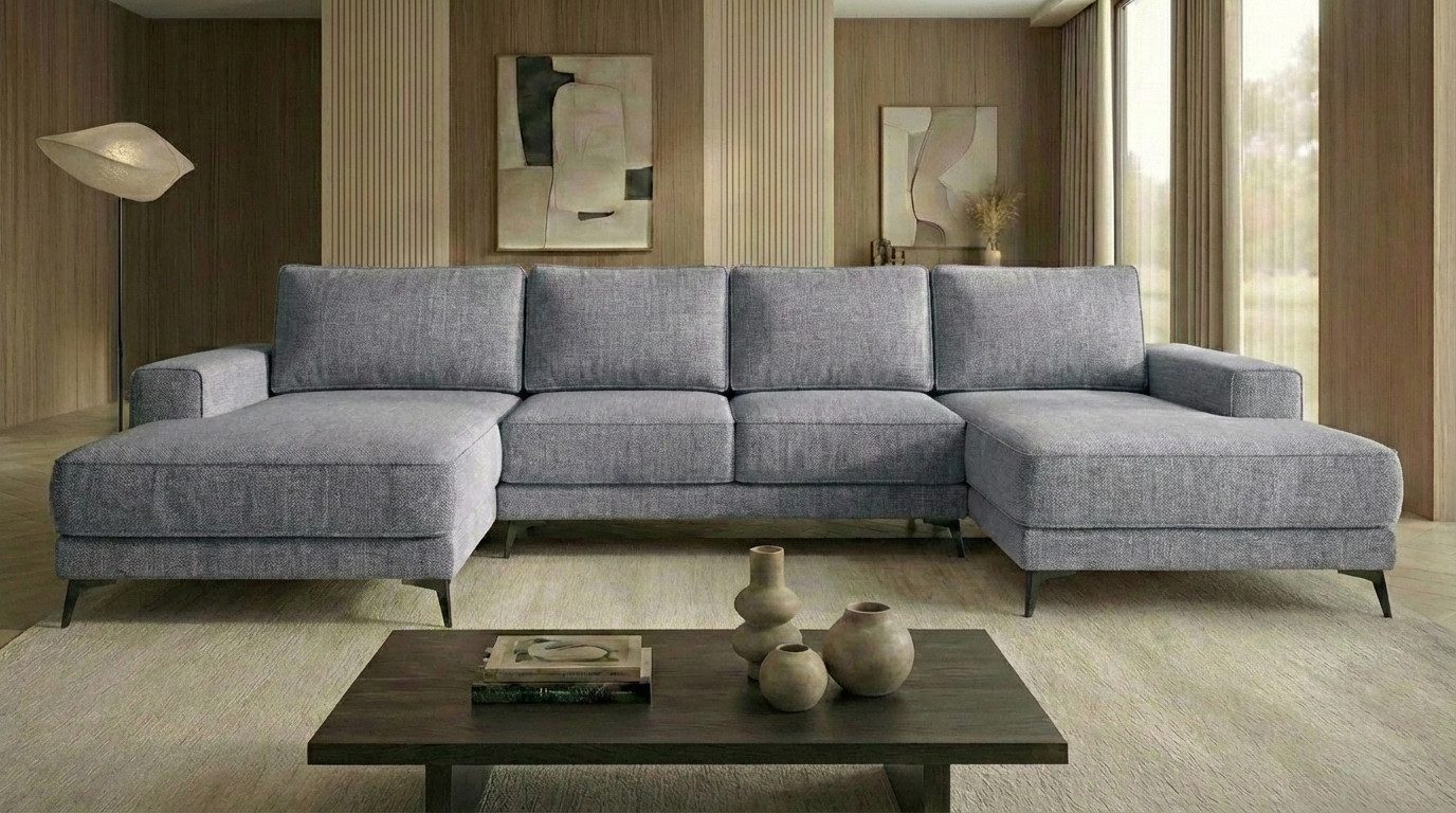 A&J MöbelLand GmbH Ecksofa VALTOR mit Schlaffunktion, Bonellfederkern und Bettkasten, TOP ANGEBOT!