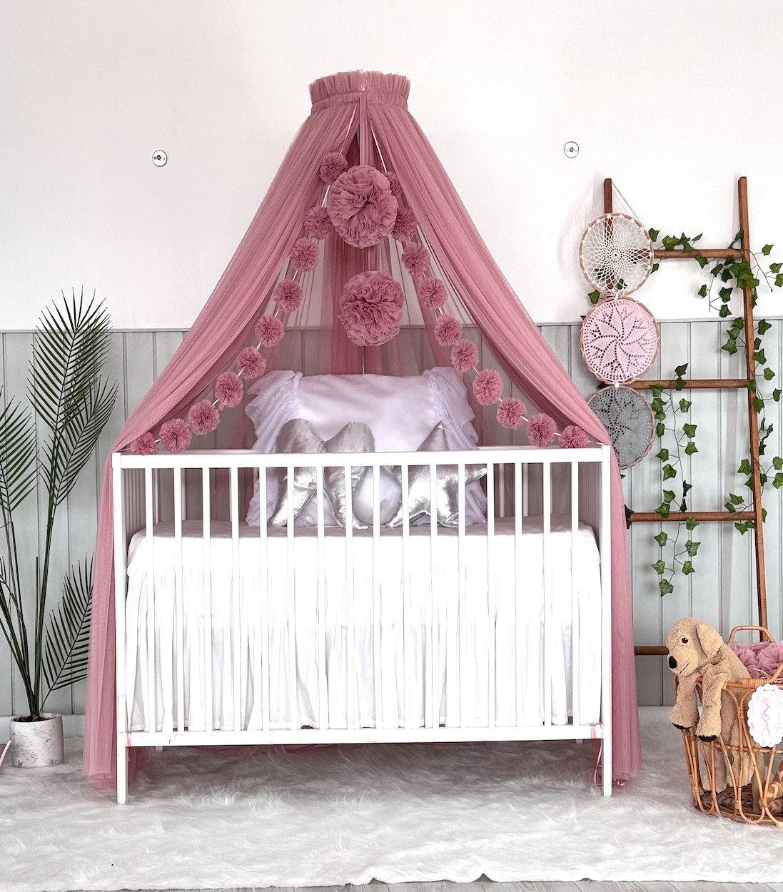 Baby Fancyroom Betthimmel Betthimmel aus 12 Meter Tüll aus 1. Klasse für Kinderbett Gitterbett, Himmel für Babybett Kinderbett