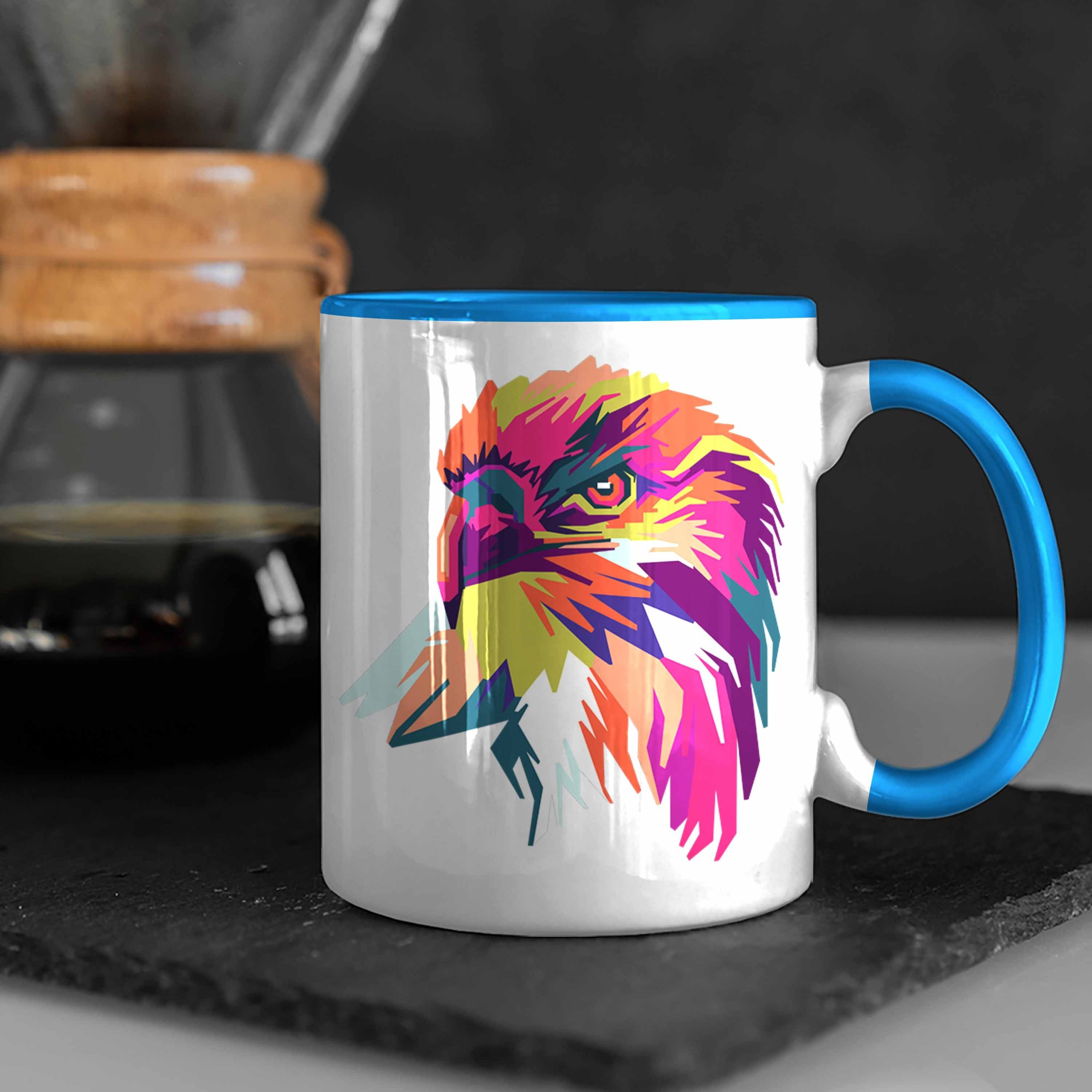 Kaffeetasse Blau Geschenk Tasse Tasse Adler-Fans - Trendation Adler Trendation Polygon