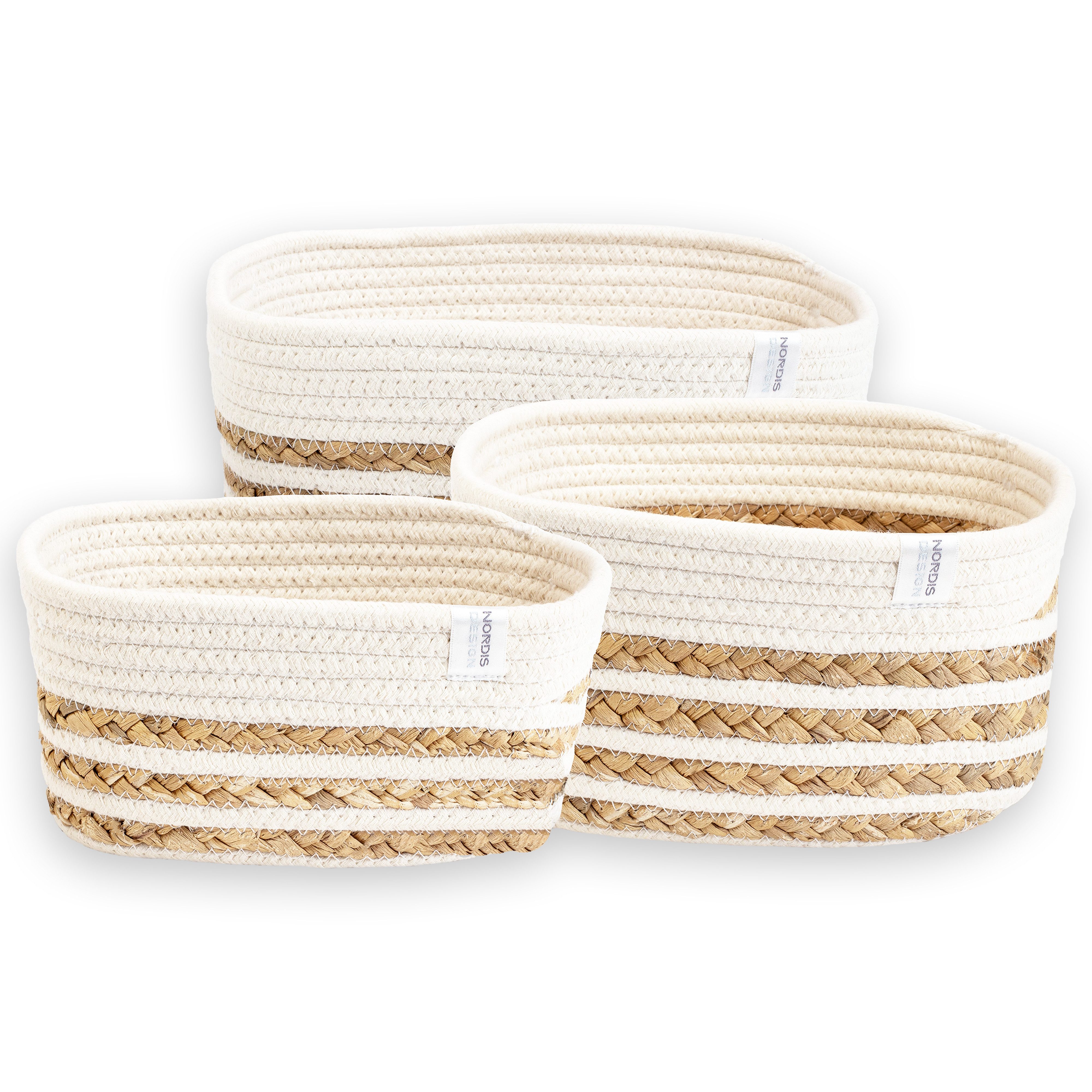 NORDIS DESIGN Aufbewahrungskorb Set "Alea" aus natürlicher Baumwolle und Wa günstig online kaufen