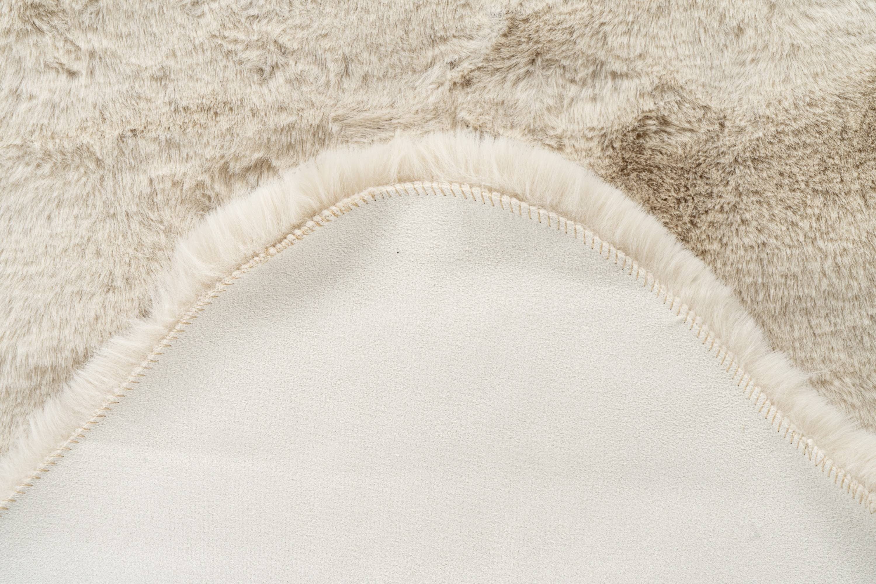 60 Fellförmig, Fellteppich Living, beige flauschiger GMD Kunstfell-Teppich, mm, 90 HEAVEN, 35 cm x Höhe: