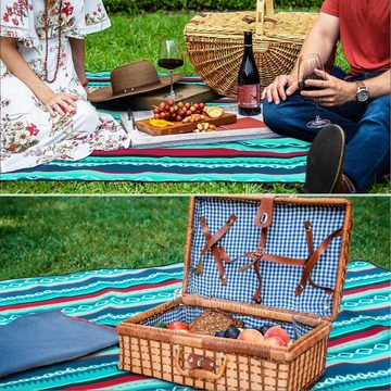 Picknickdecke,Picknickmatte Wasserdicht mit Tragegriff, TLGREEN, 2×2m,für Camping, Picknick, Wandern, BBQ, Reisen Campingdecke