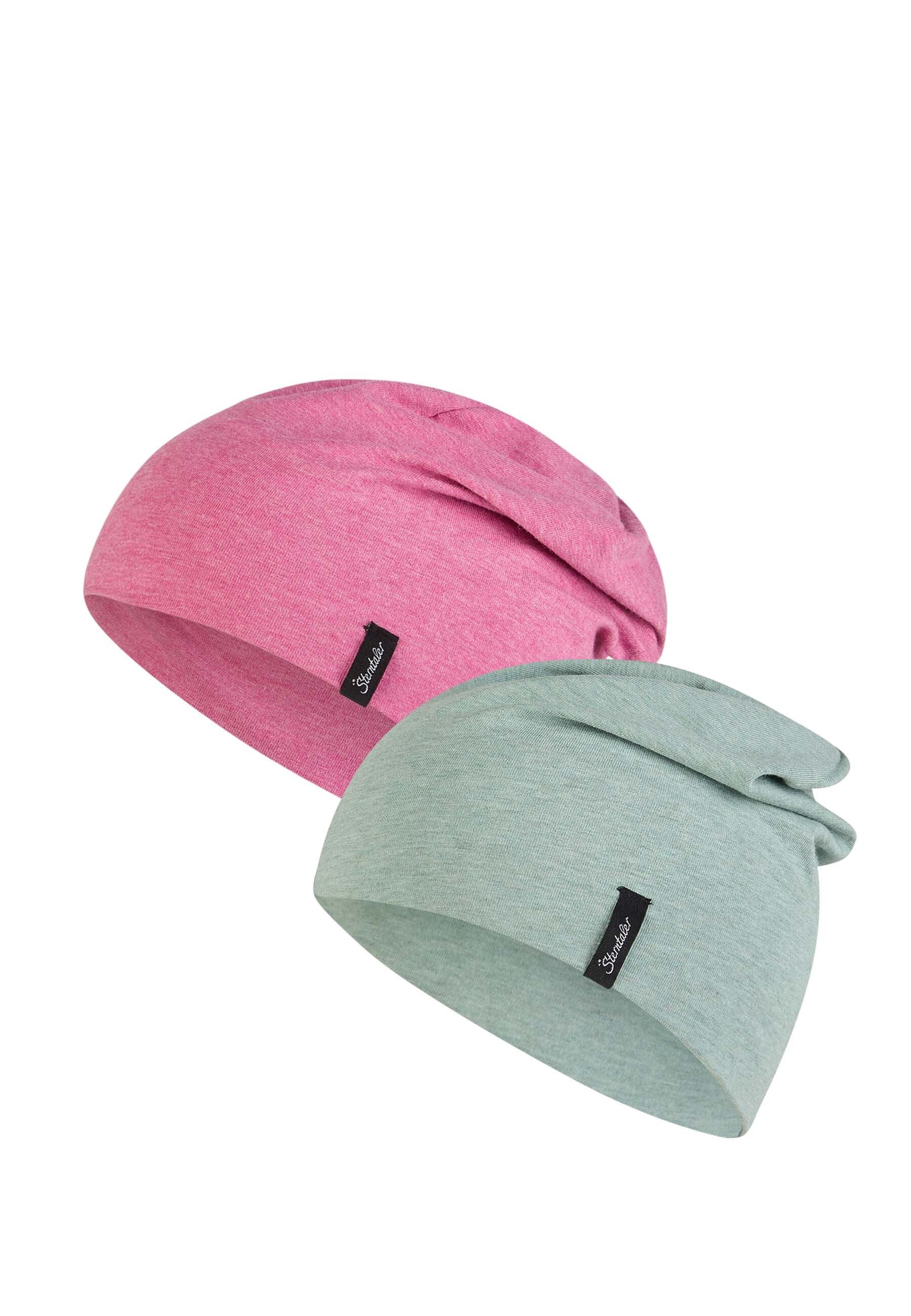 Sterntaler® Beanie OCS Beanie Doppelpack (1-St) Kindermütze aus weichem Melange-Singlejersey im Doppelpack