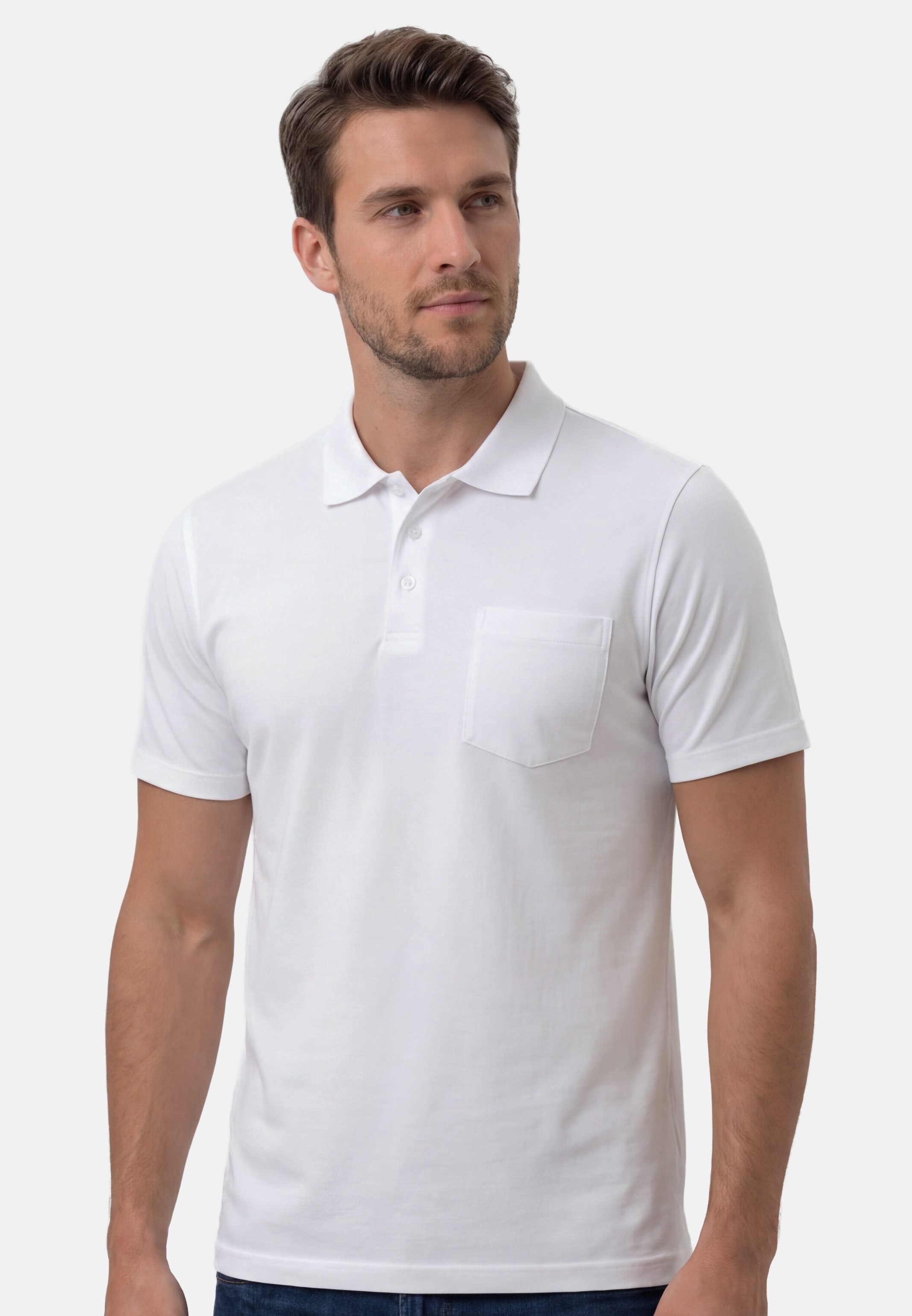 RAGMAN Poloshirt Basic (1-tlg) Poloshirt - Baumwolle - Atmungsaktiv - Klassischer Look
