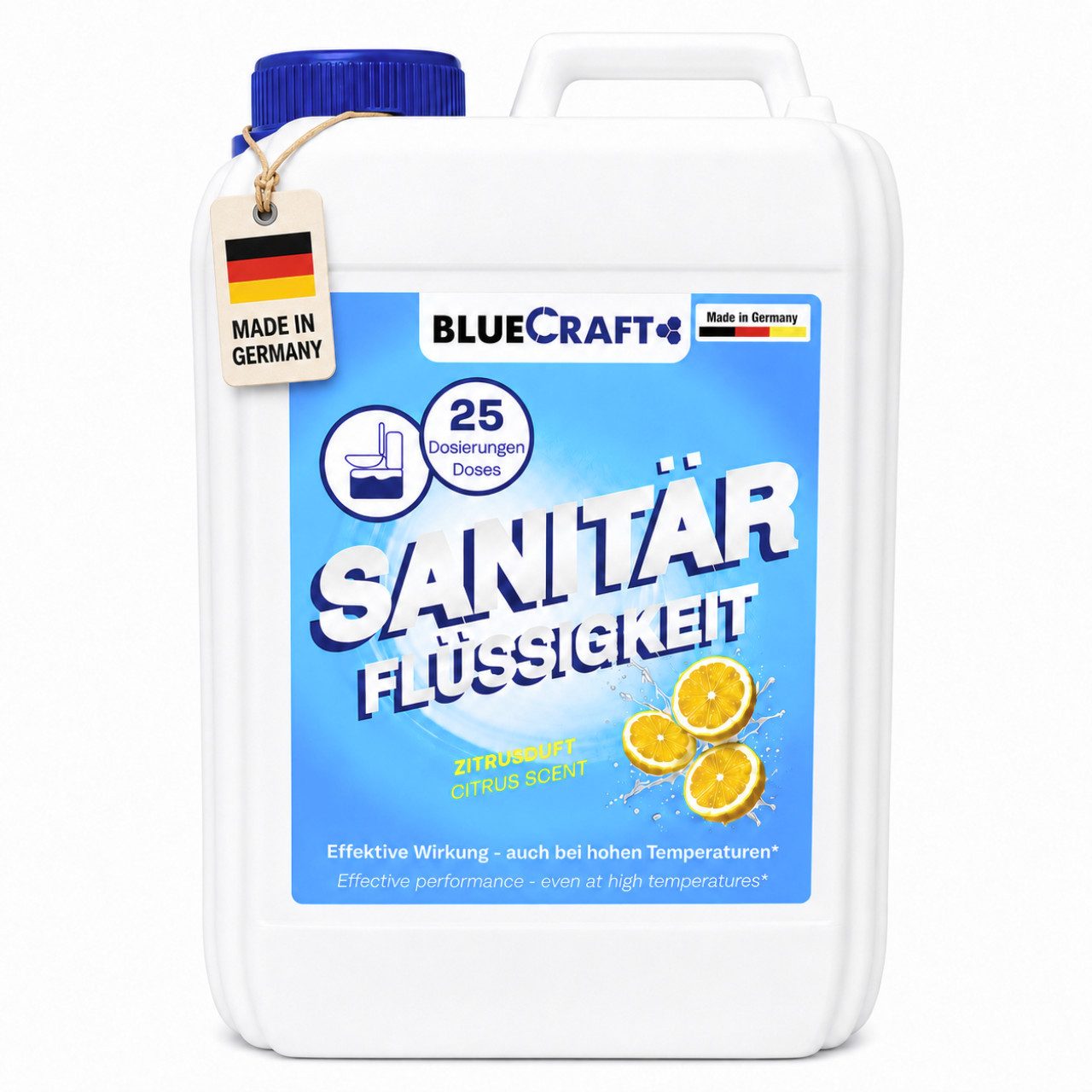 BlueCraft Sanitärflüssigkeit 2,5 L SETS für Campingtoilette Sanitärzusatz Campingtoilettenreiniger (1x 2,5 L Bluecraft Sanitärflüssigkeit, Sanitärkonzentrat für Abwassertank bei Wohnmobile, Wohnwagen, Camper)