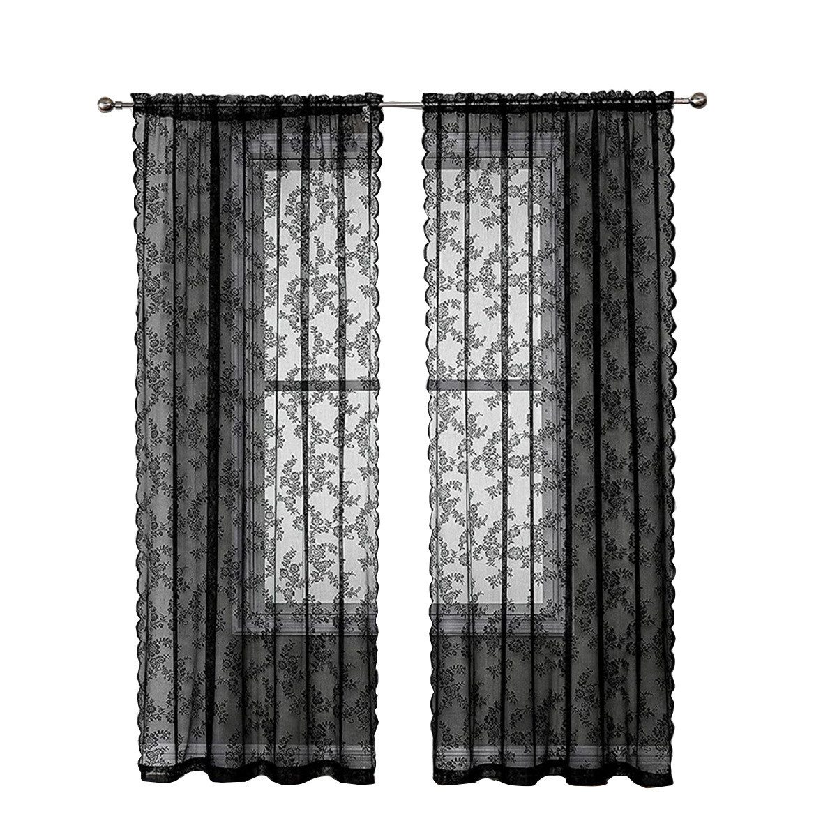 Kaket Vorhang Vintage Blumen Vorhänge, Spitzenvorhänge,halbtransparente günstig online kaufen