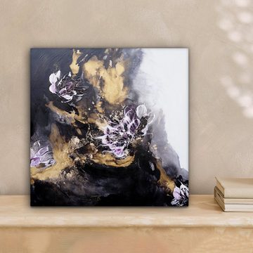 OneMillionCanvasses® Leinwandbild Abstrakt - Schwarz - Grau - Farbe, (1 St), Leinwand Bilder für Wohnzimmer Schlafzimmer