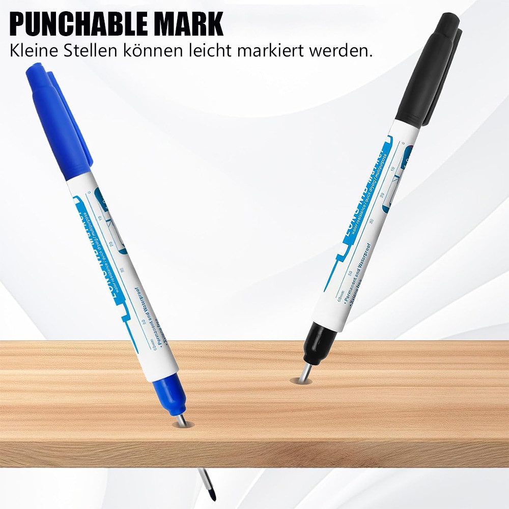 TUWENA Marker 8 Stück Tieflochmarker, 30mm Extralange Spitze Bohrlochmarkierungen, (8-tlg), Markierungsstift für Holz, Kunststoff, Wand, Metall, Baustellen Stif – Bild 4 von 5