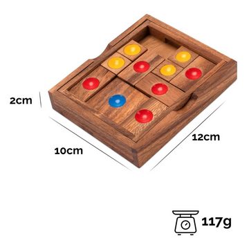 Logoplay Holzspiele Spiel, Khun Phan Gr. L - Spielfeld 12 x 10 cm - Schiebespiel mit 9 SpielvariantenHolzspielzeug