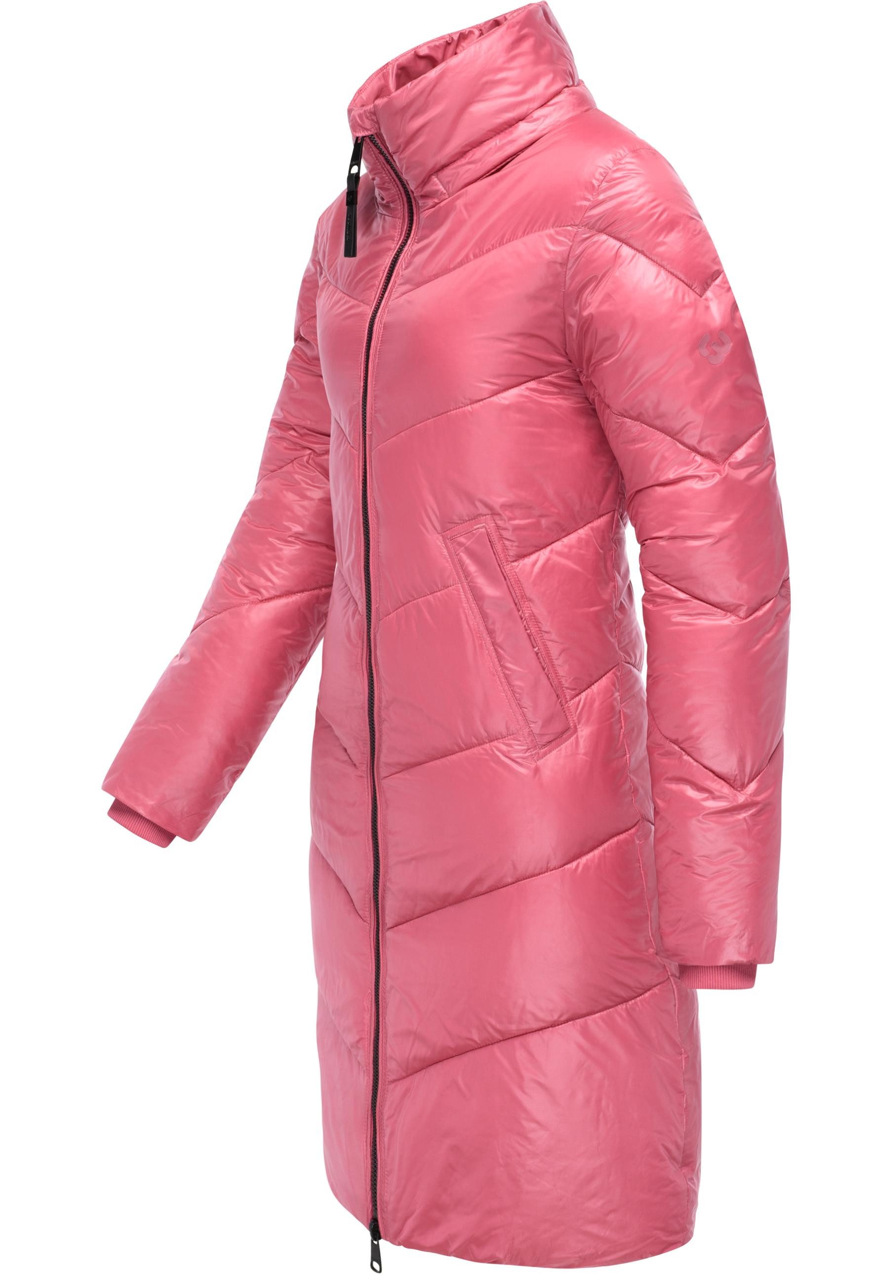 Ragwear Wintermantel Rebelka Shiny Glänzender Winter Steppmantel mit Kapuze – Bild 5 von 5