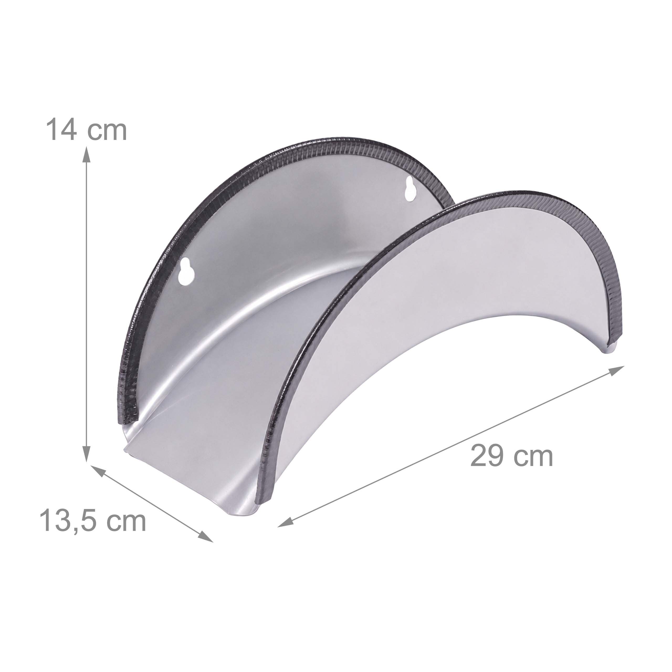 relaxdays Schlauchhalterung Schlauchhalter mit Kantenschutz 2er Set, (2-tlg., silber) – Bild 4 von 5