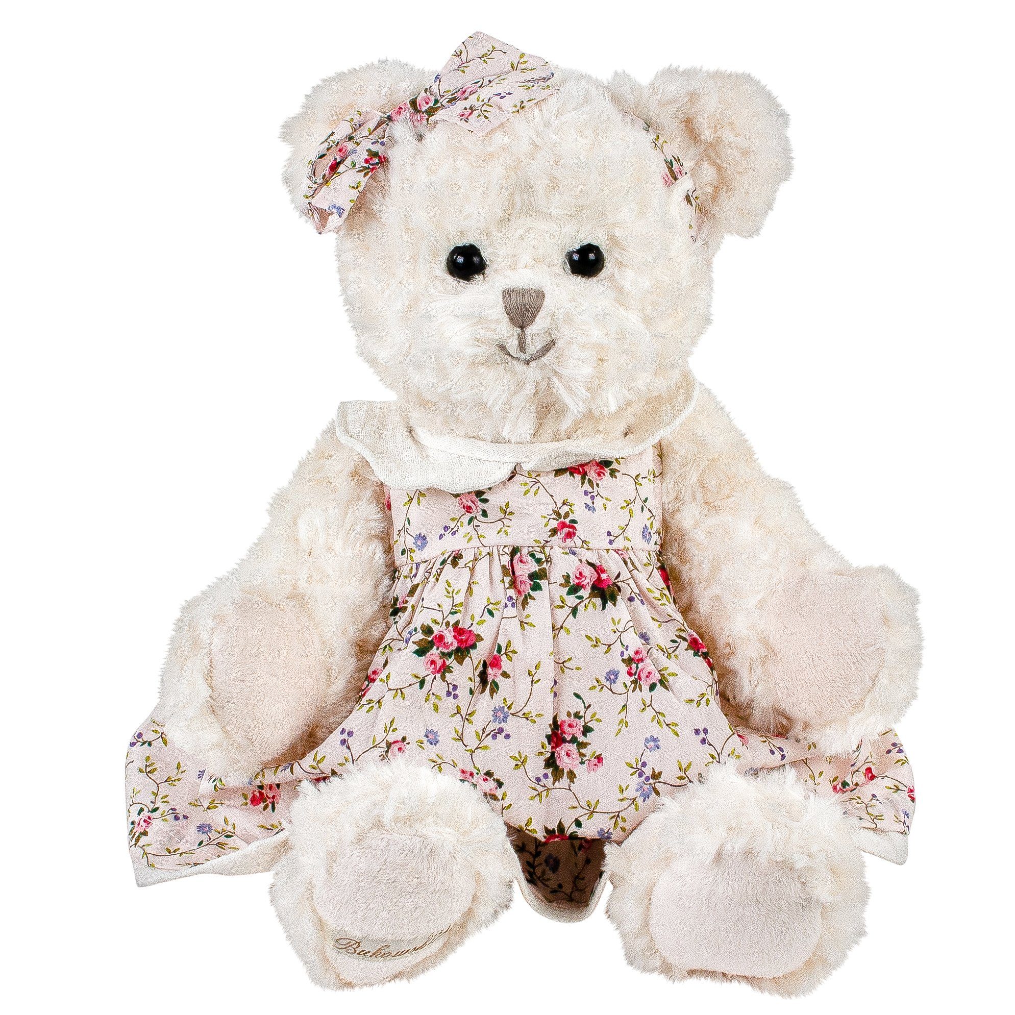 Bukowski Kuscheltier Teddybär mit Kleid Bella Sophie 40 cm rose Blumenkleid