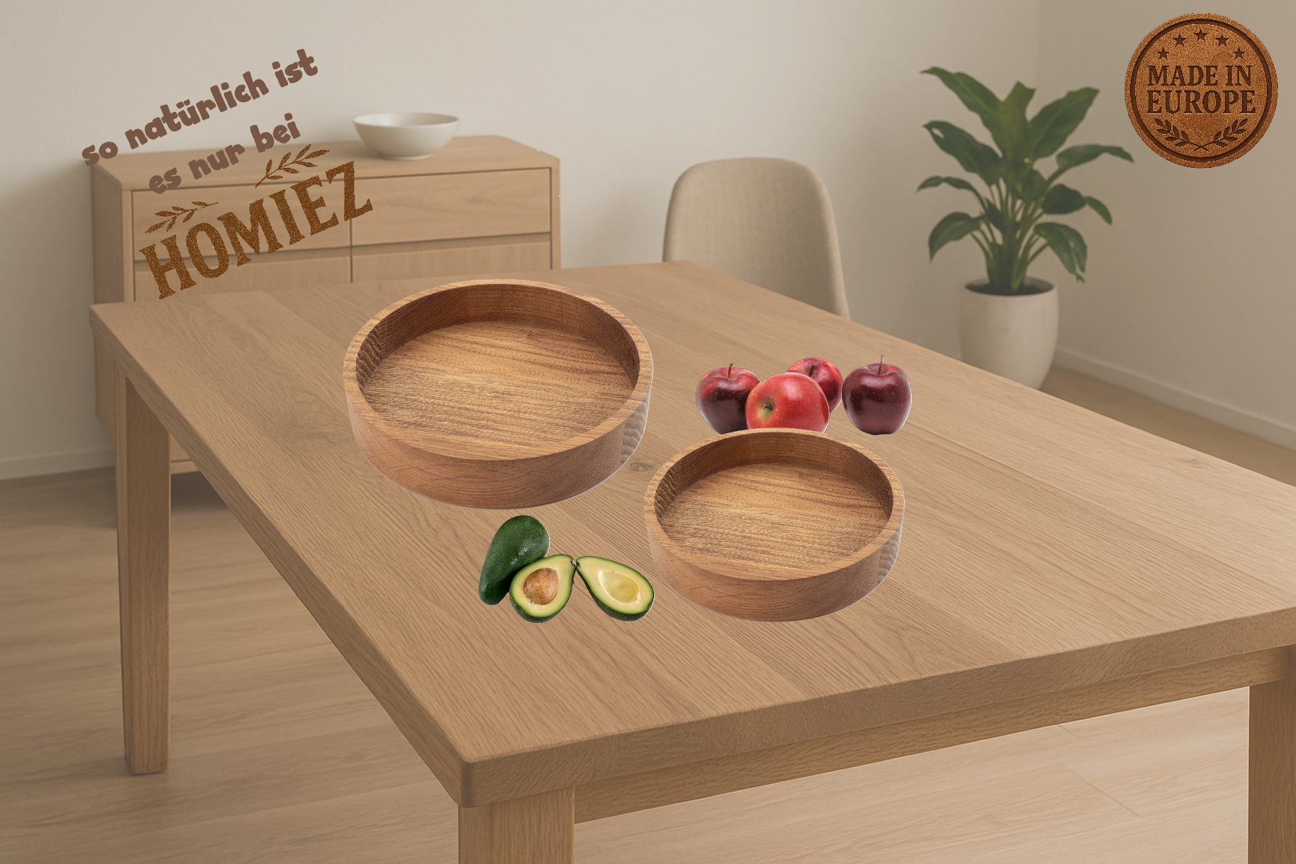 homiez Dekoschale aus Eichenholz in 2 Größen