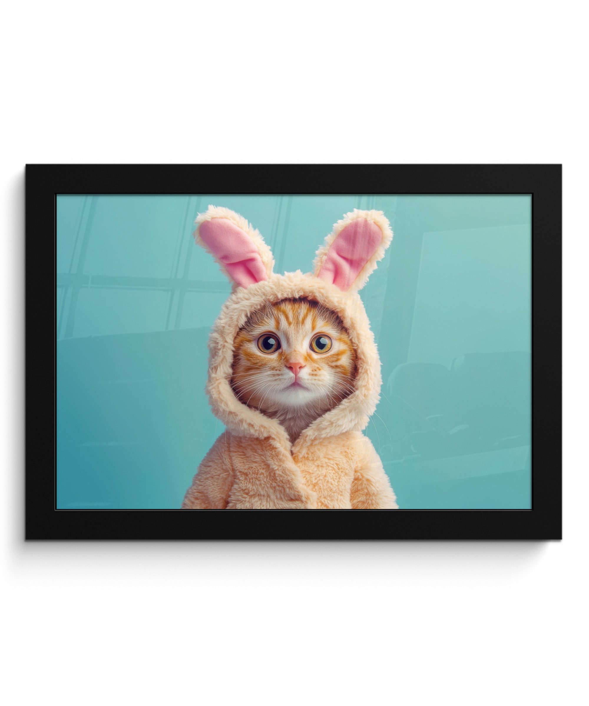 MuchoWow Плакат Osterhase - Katze - Kostüm, (1 St), Wandbilder, Deko Wohnzimmer Schlafzimmer, 30x20 cm