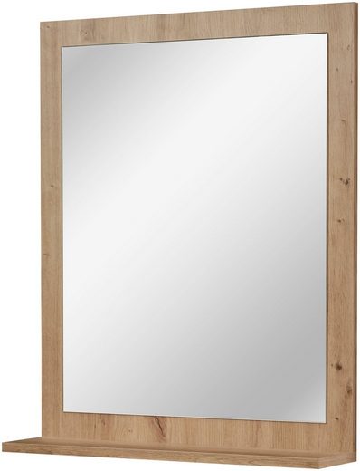 welltime Badspiegel »Agostino«, BxH: 59x73 cm, mit Ablage, eichefarben