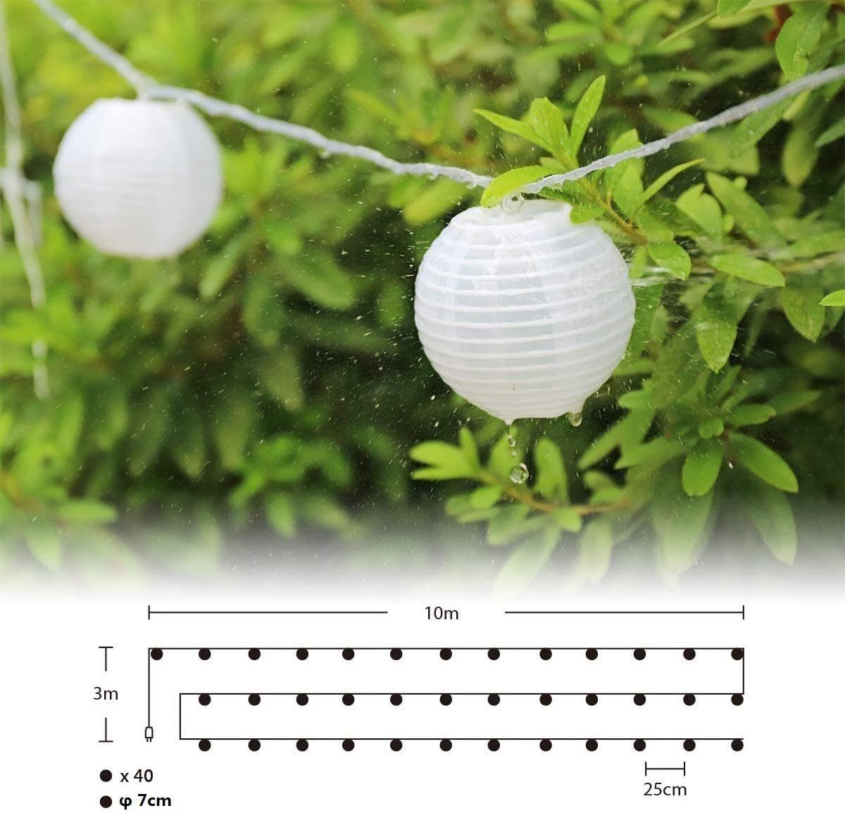 Salcar LED-Lichterkette LED-Lampions Lichterkette Außen-Lichterkette Laterne LED Lichter, 10m 30 Lampions, IP44, Garten, Balkon, Hof Deko. Reduzierter Preis € 18,99. Unverbindliche Preisempfehlung € 53,99