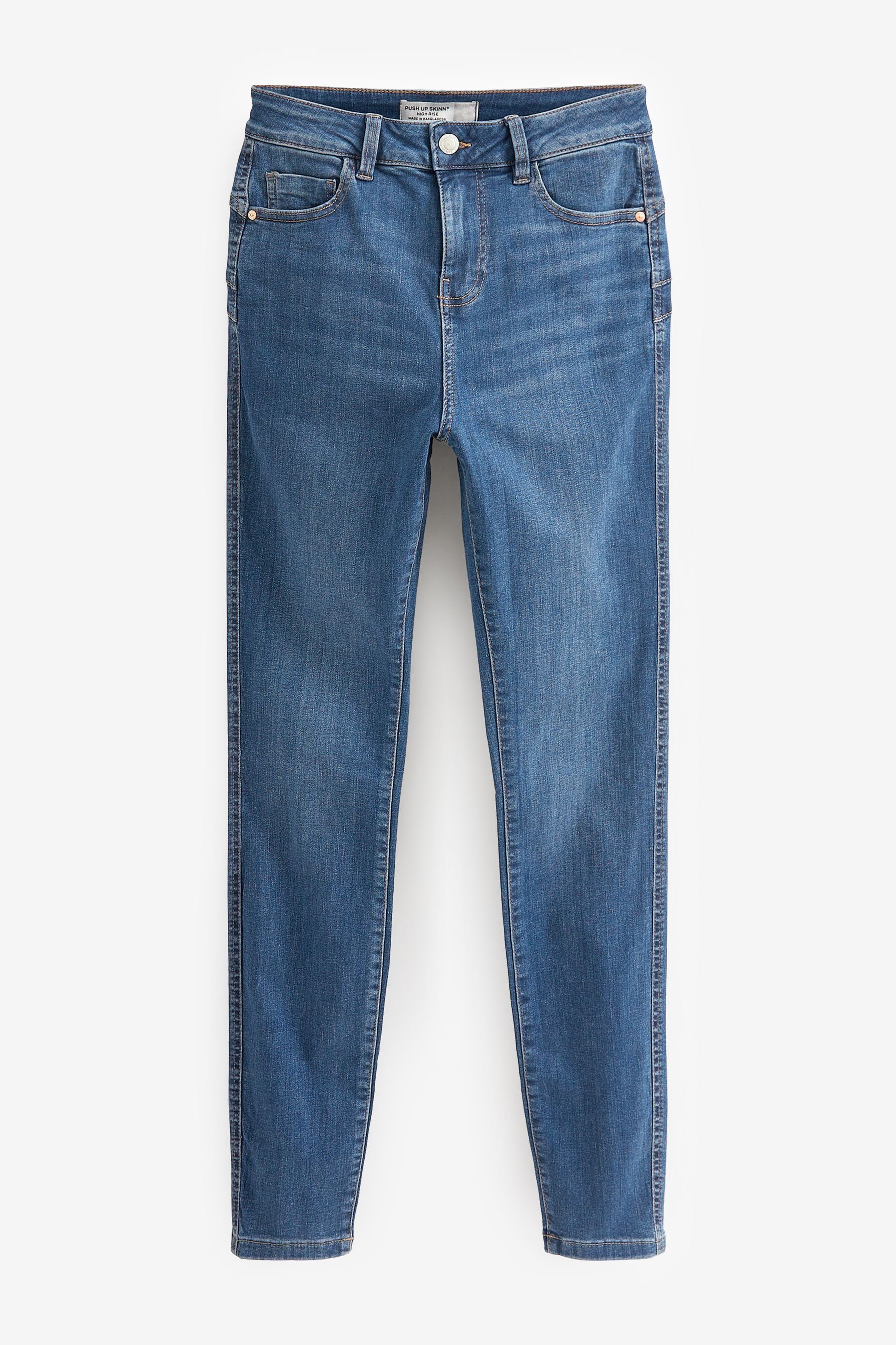 Next Push-up-Jeans Figurformende Skinny-Jeans (1-tlg) Mid Blue