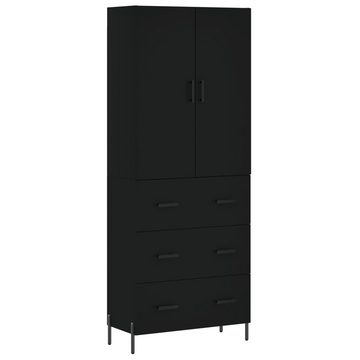 furnicato Sideboard Highboard Schwarz 69,5x34x180 cm Holzwerkstoff